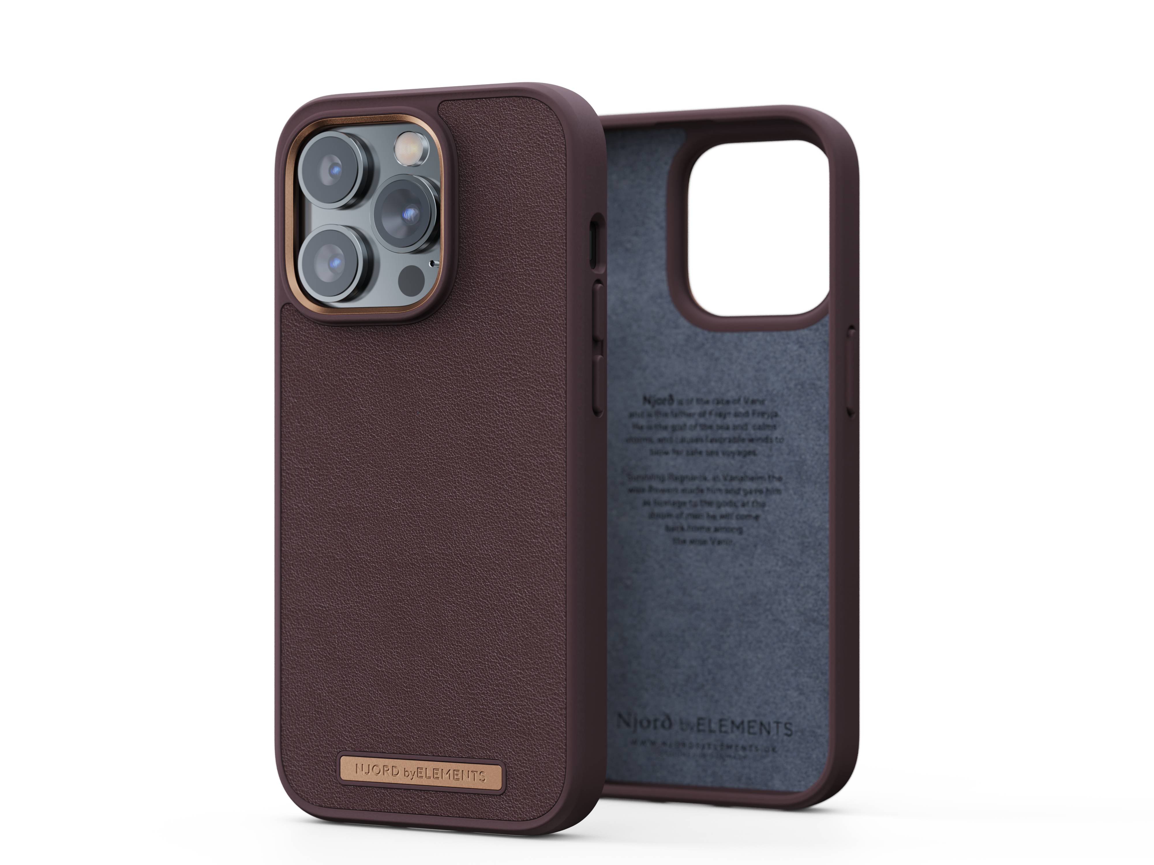 Rca Informatique - image du produit : NJORD GENUINE LEATHER CASE IPHONE 14 PRO BROWN