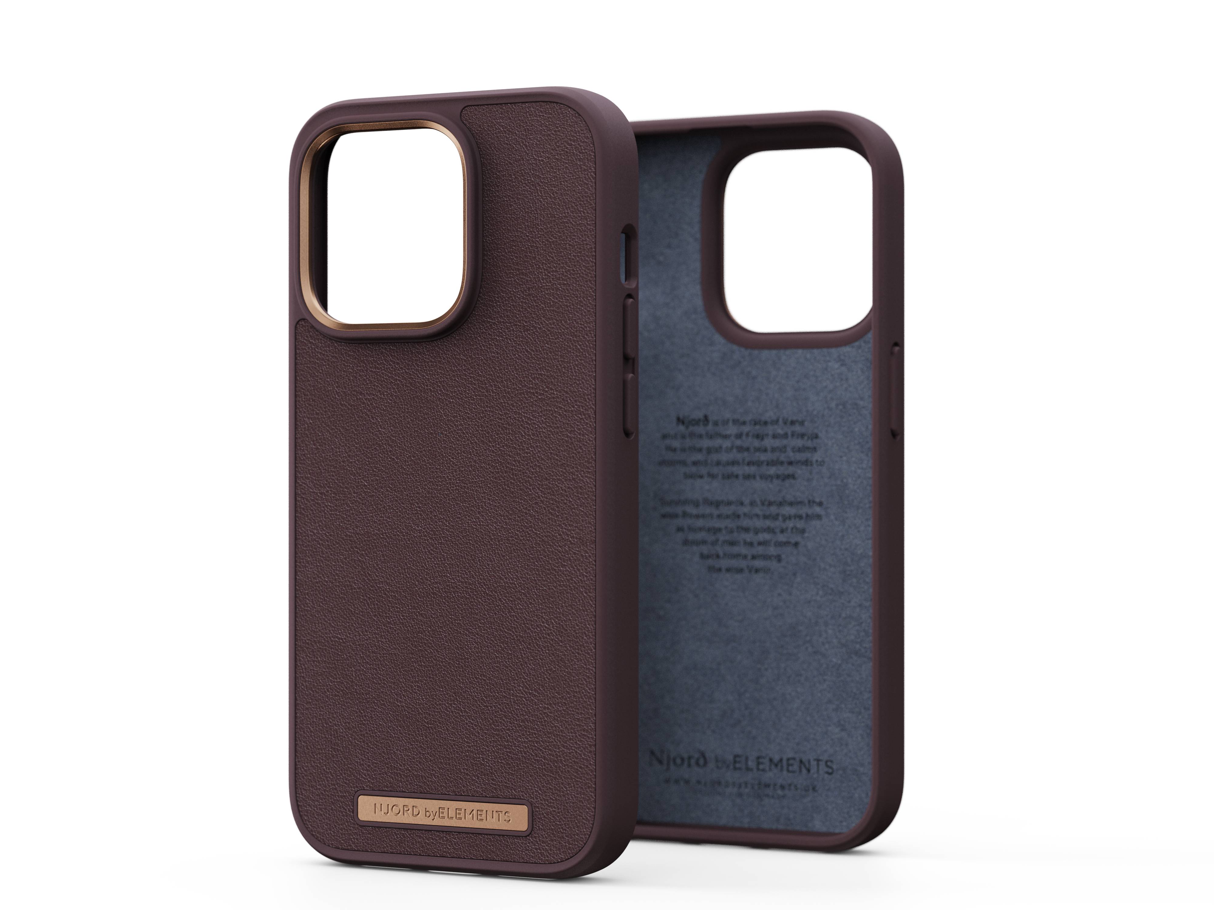 Rca Informatique - Image du produit : NJORD GENUINE LEATHER CASE IPHONE 14 PRO BROWN