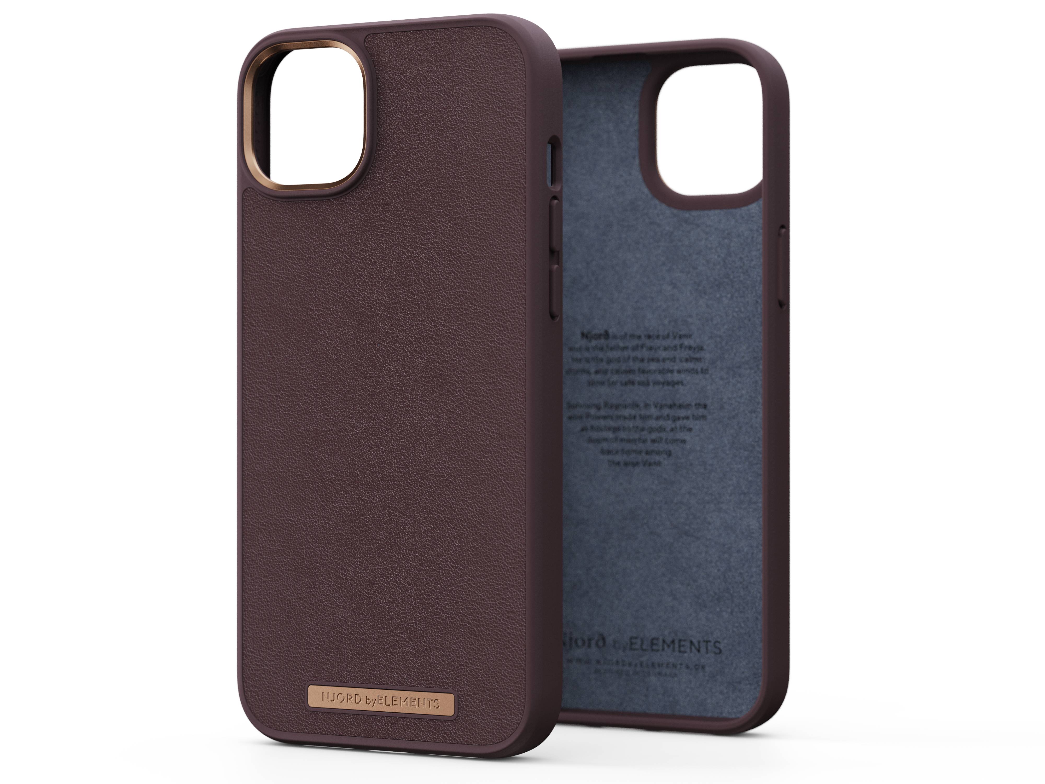 Rca Informatique - image du produit : IPHONE 14 PLUS CASE NJORD - GENUINE LEATHER BROWN