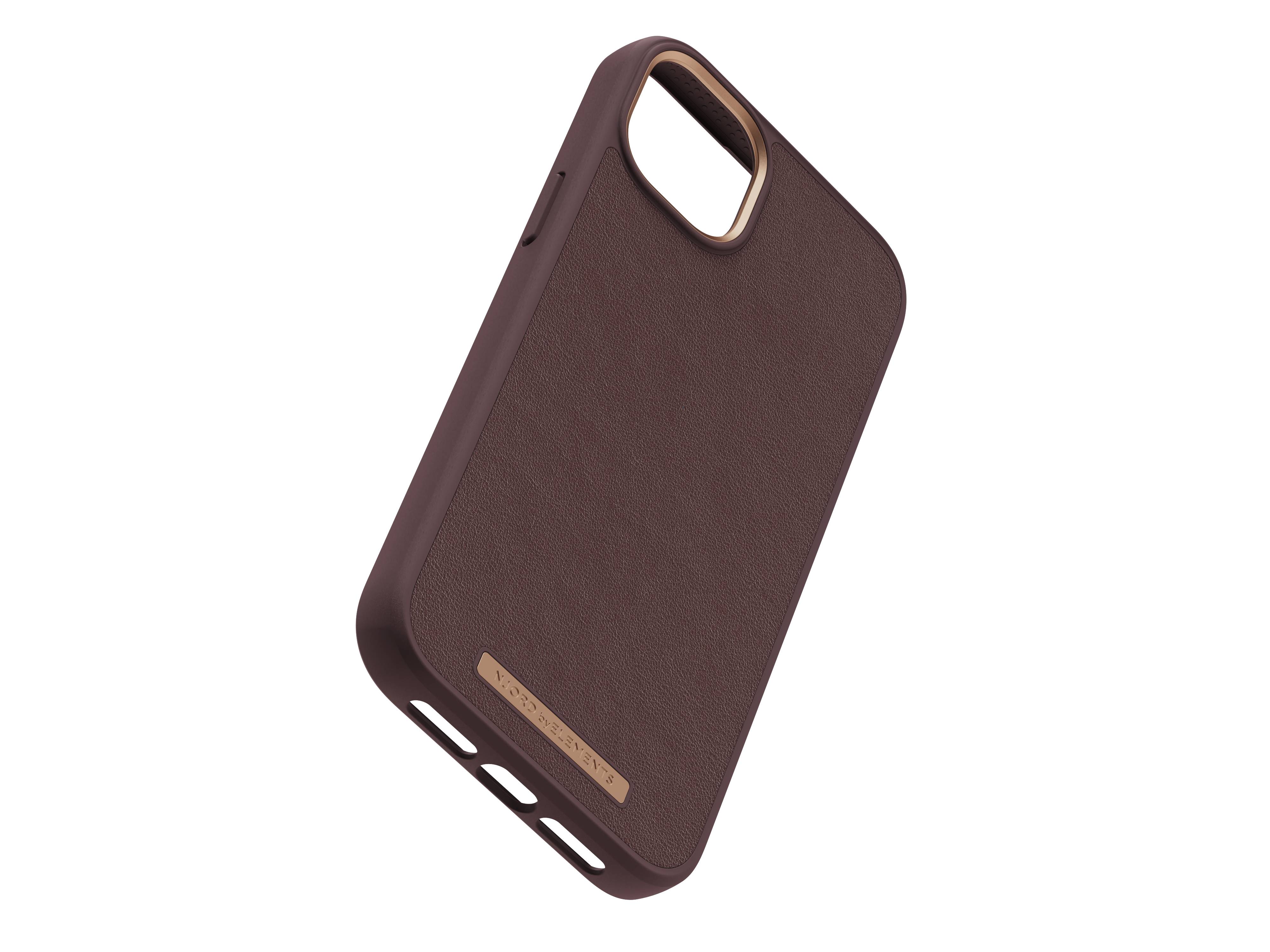 Rca Informatique - image du produit : IPHONE 14 PLUS CASE NJORD - GENUINE LEATHER BROWN