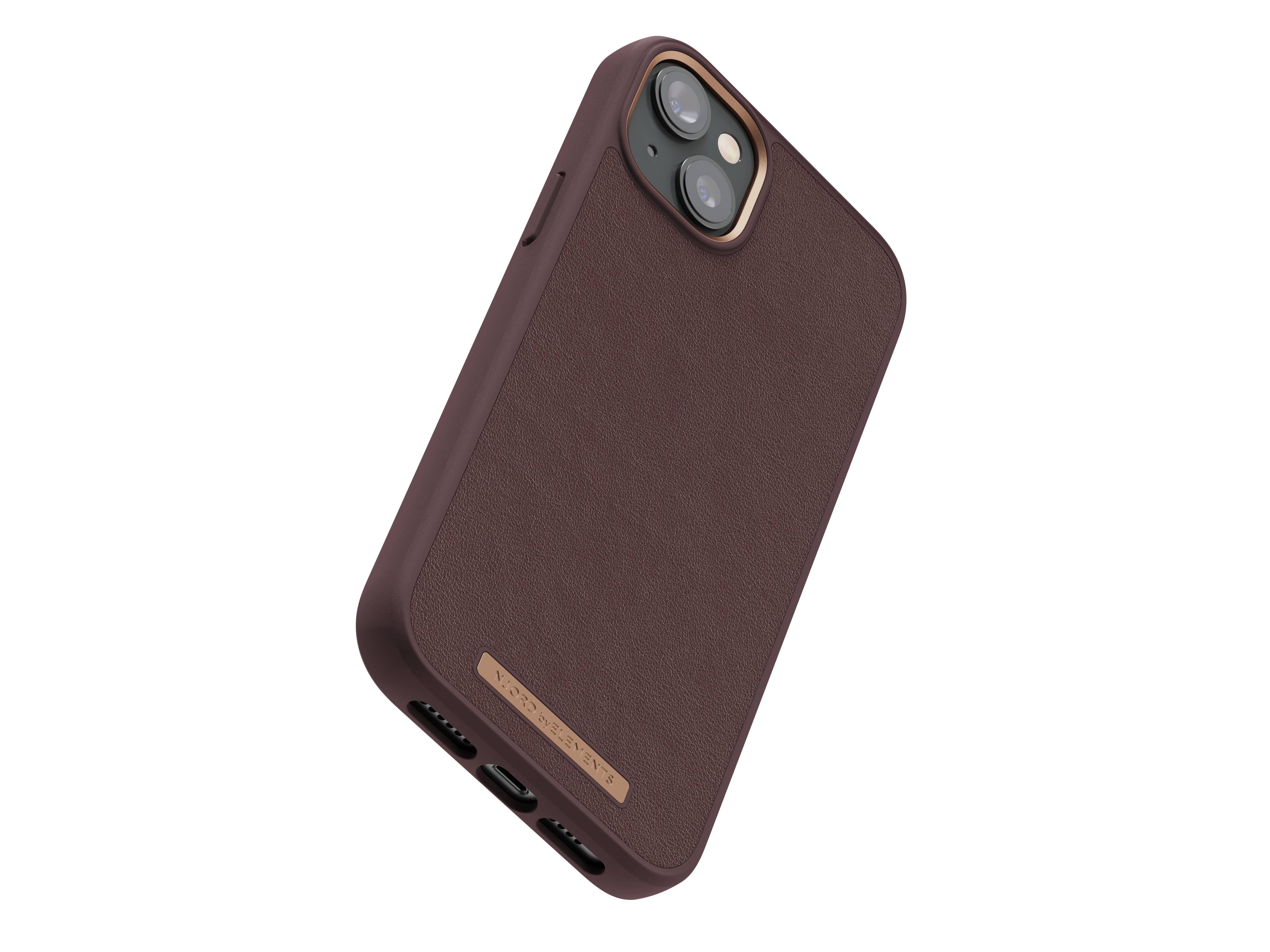 Rca Informatique - image du produit : IPHONE 14 PLUS CASE NJORD - GENUINE LEATHER BROWN