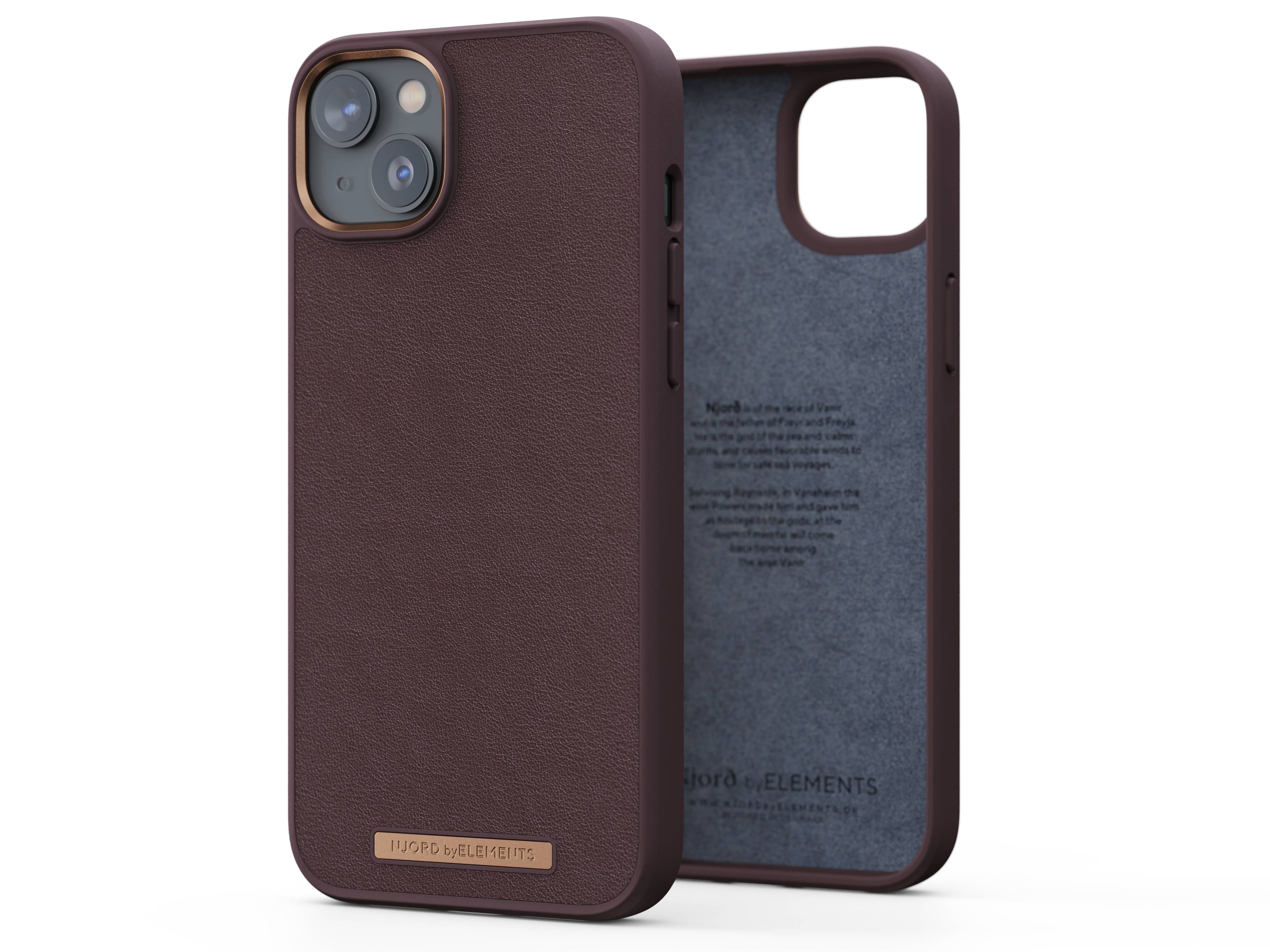 Rca Informatique - image du produit : IPHONE 14 PLUS CASE NJORD - GENUINE LEATHER BROWN