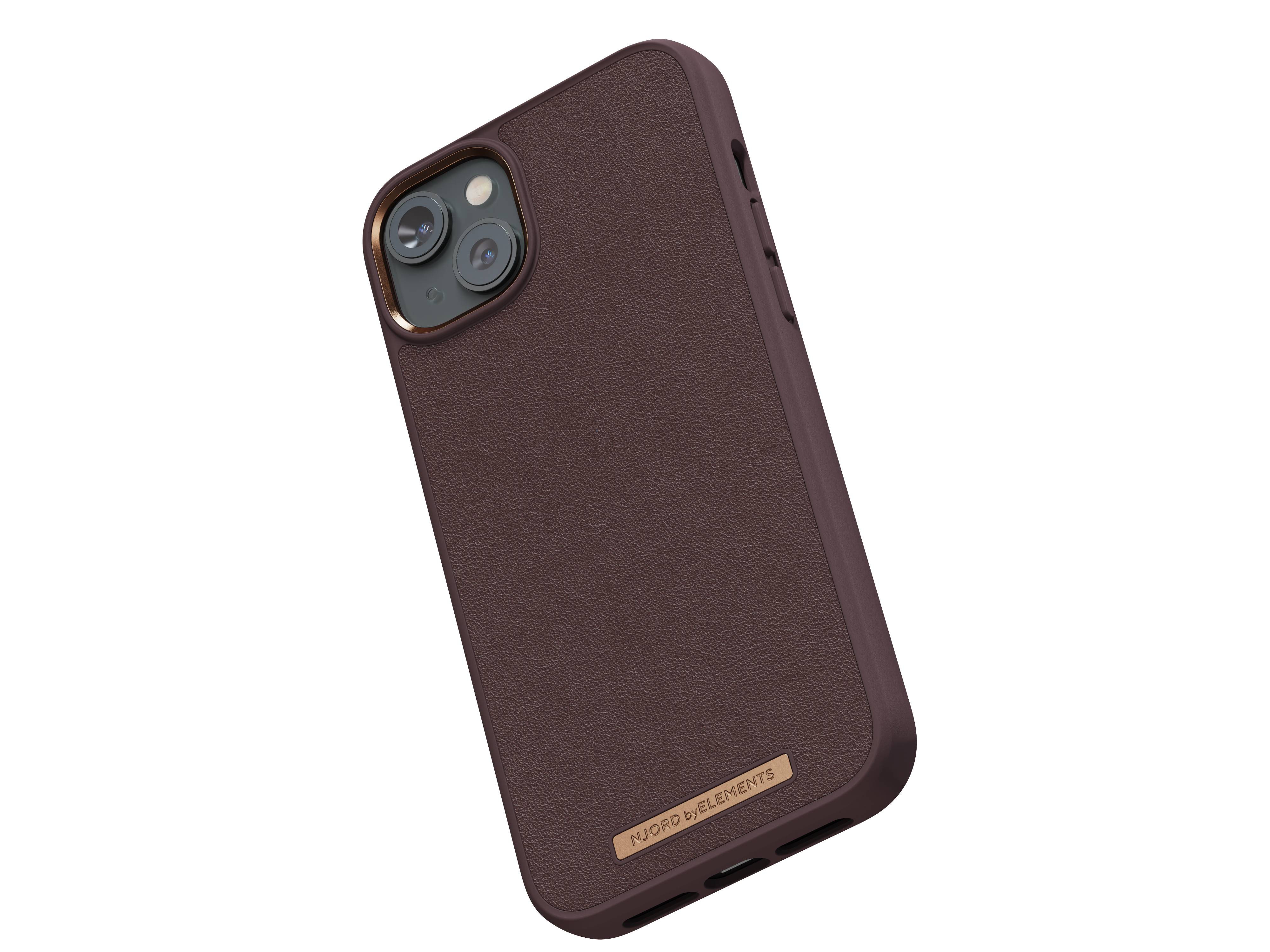 Rca Informatique - image du produit : IPHONE 14 PLUS CASE NJORD - GENUINE LEATHER BROWN