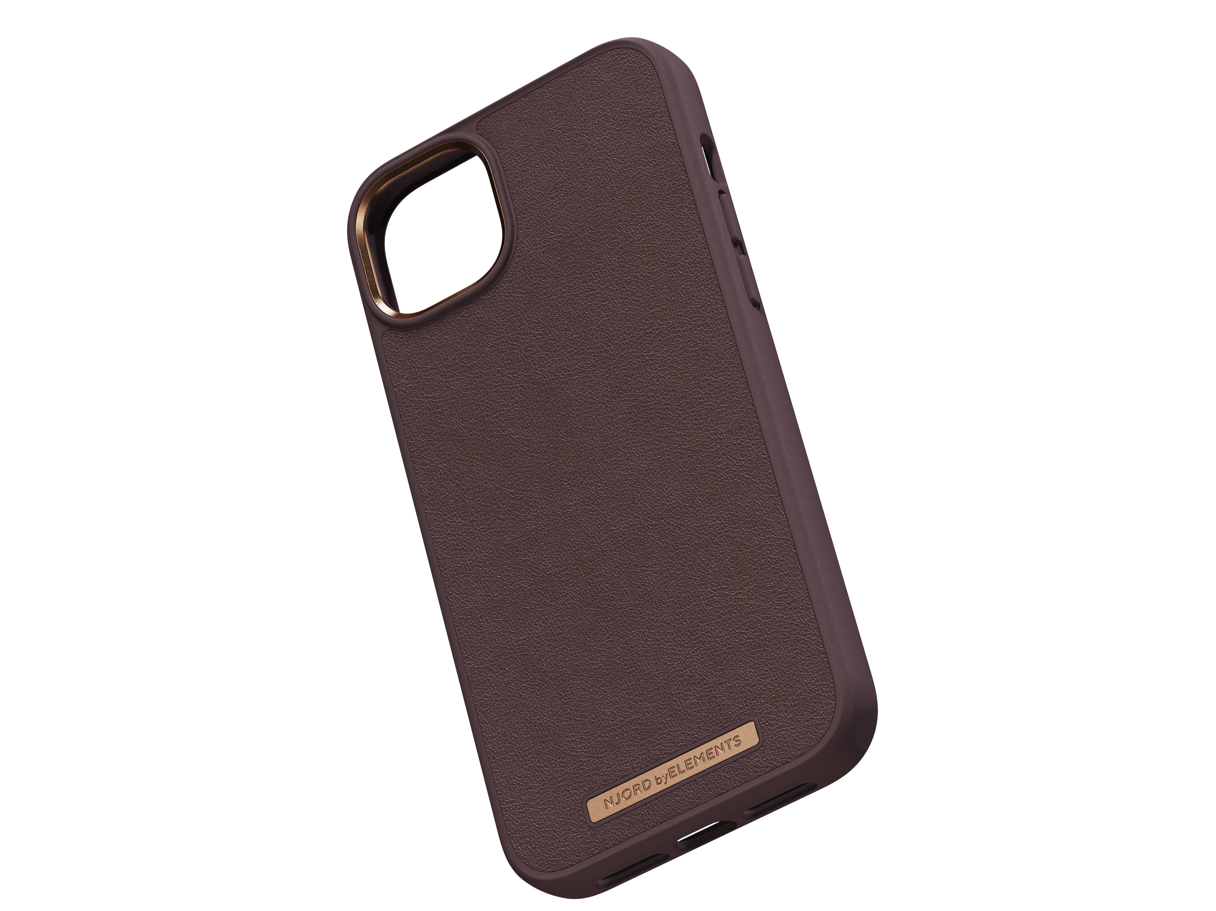 Rca Informatique - image du produit : IPHONE 14 PLUS CASE NJORD - GENUINE LEATHER BROWN