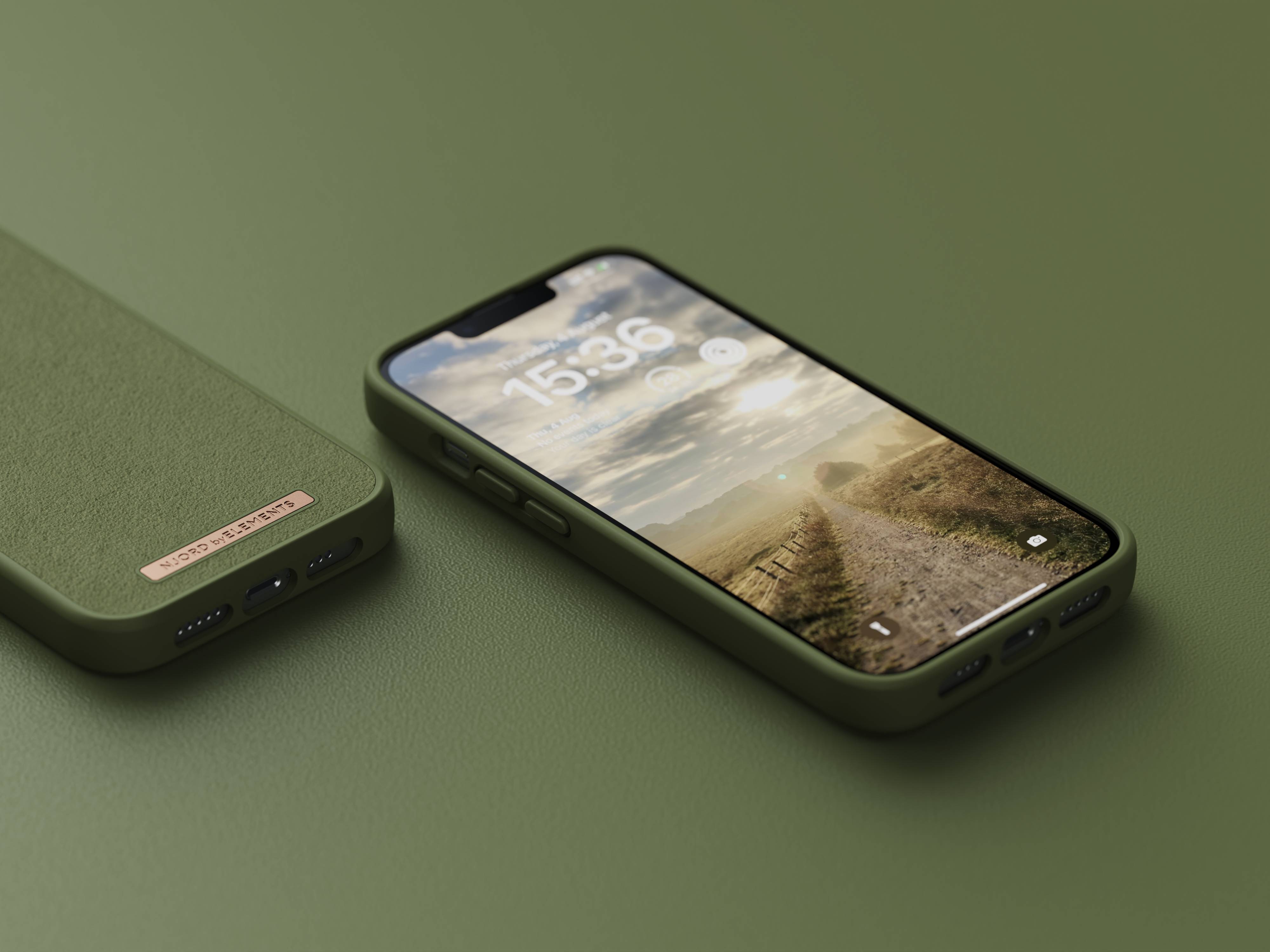 Rca Informatique - image du produit : NJORD SUEDE COMFORT+ CASE FOR IPHONE 14 OLIVE