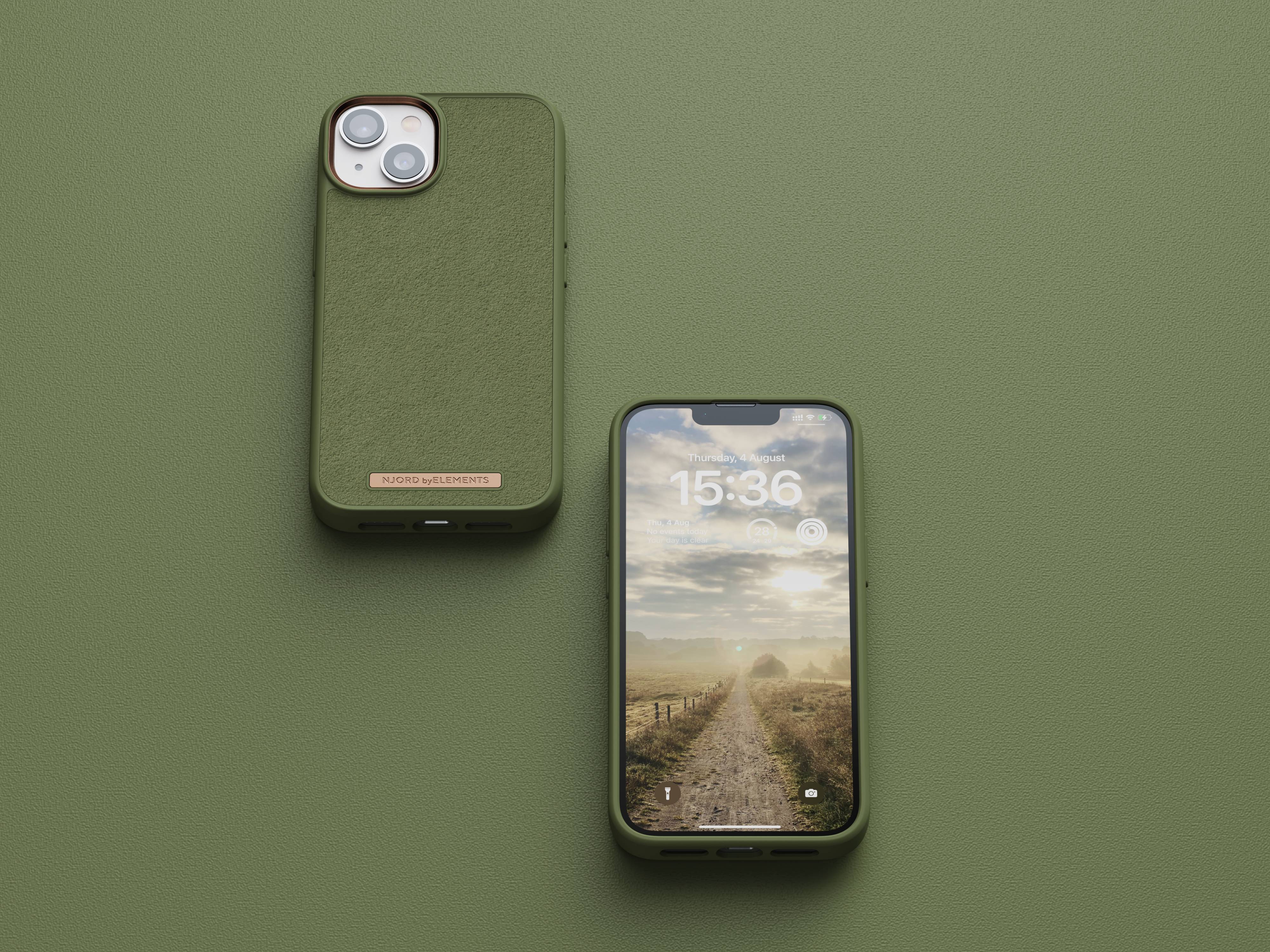 Rca Informatique - image du produit : NJORD SUEDE COMFORT+ CASE FOR IPHONE 14 OLIVE