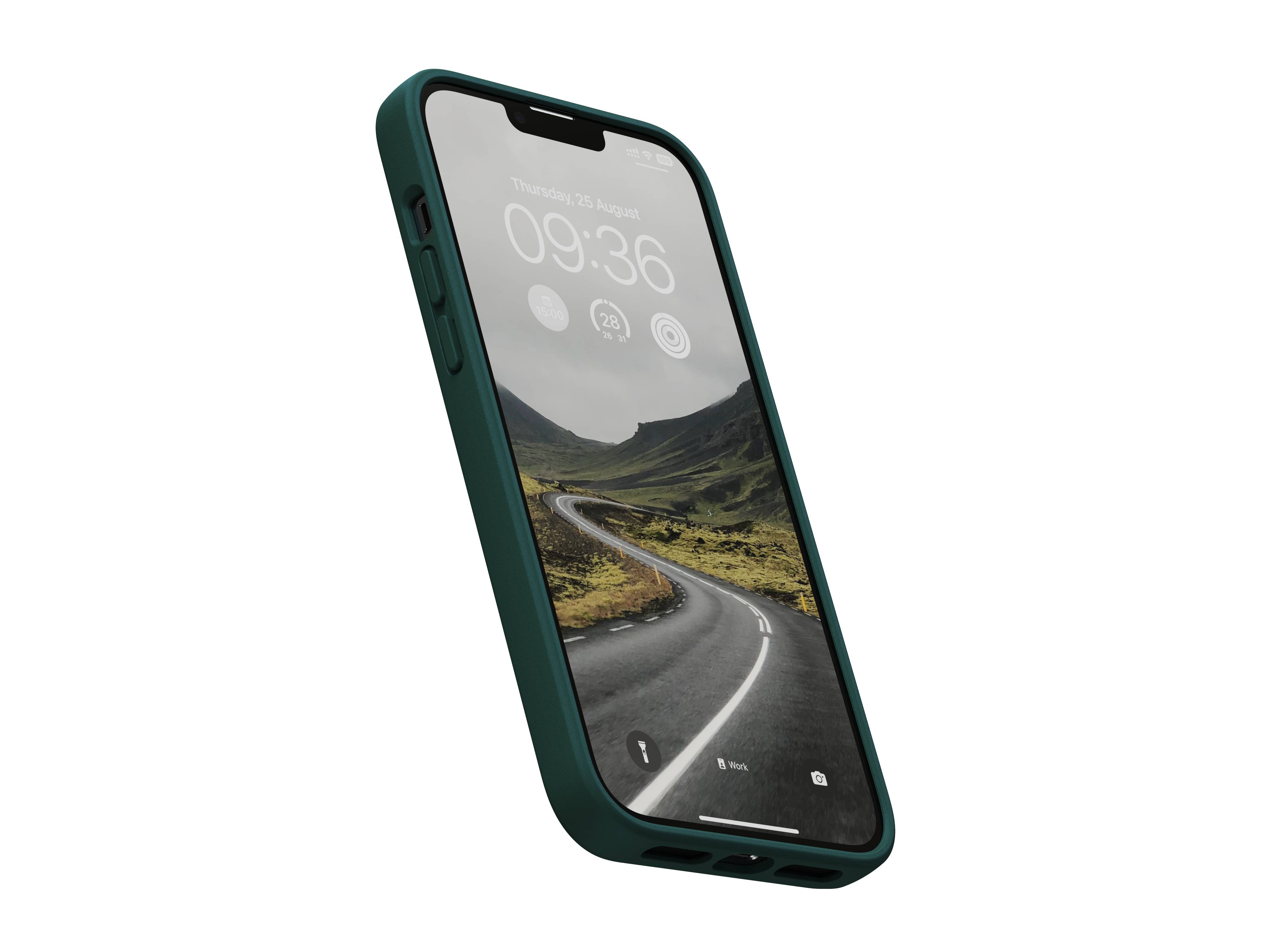 Rca Informatique - image du produit : NJORD SALMON LEATHER MAGSAFE CASE FOR IPHONE 14 PLUS GREEN