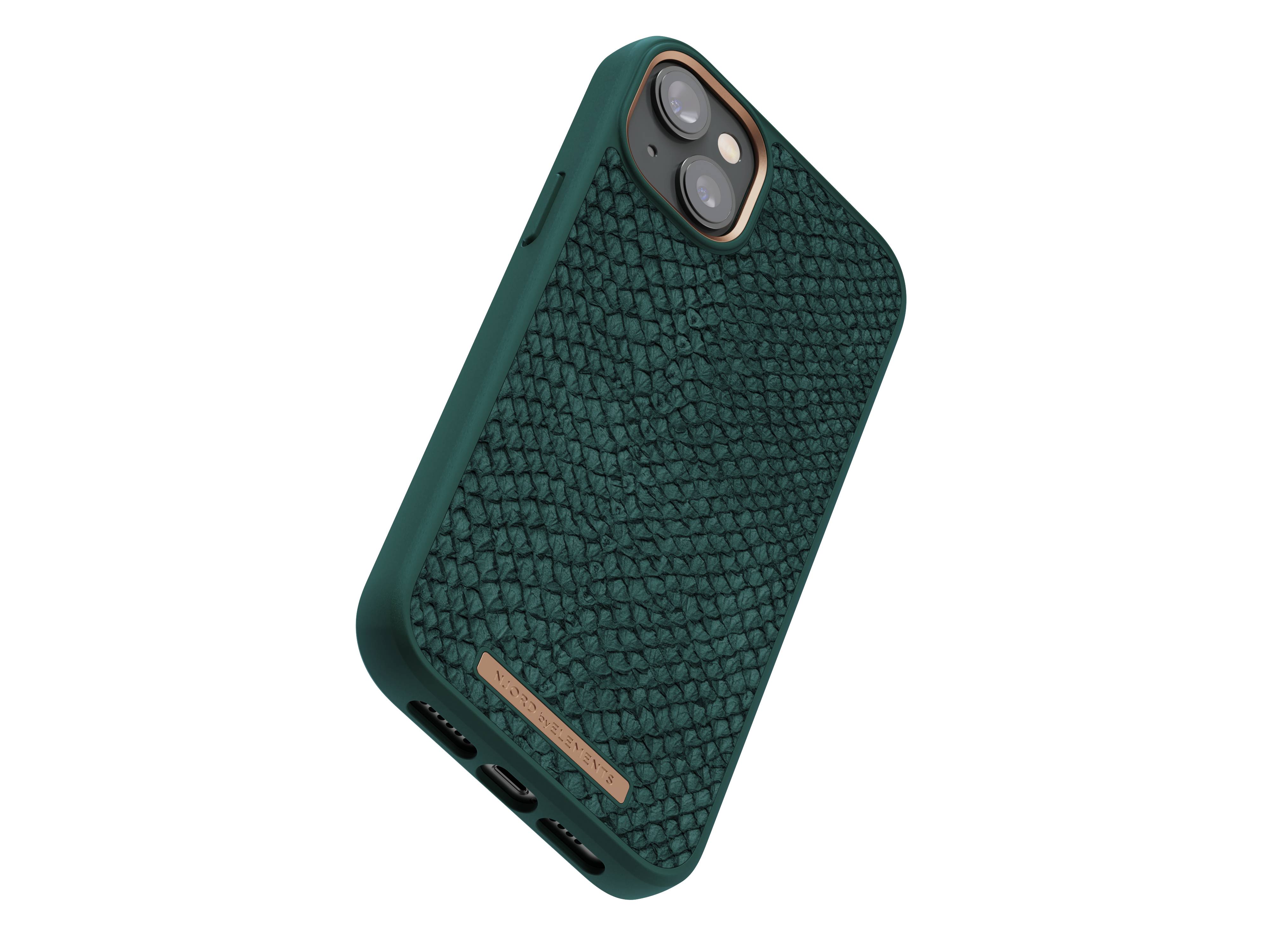 Rca Informatique - image du produit : NJORD SALMON LEATHER MAGSAFE CASE FOR IPHONE 14 PLUS GREEN