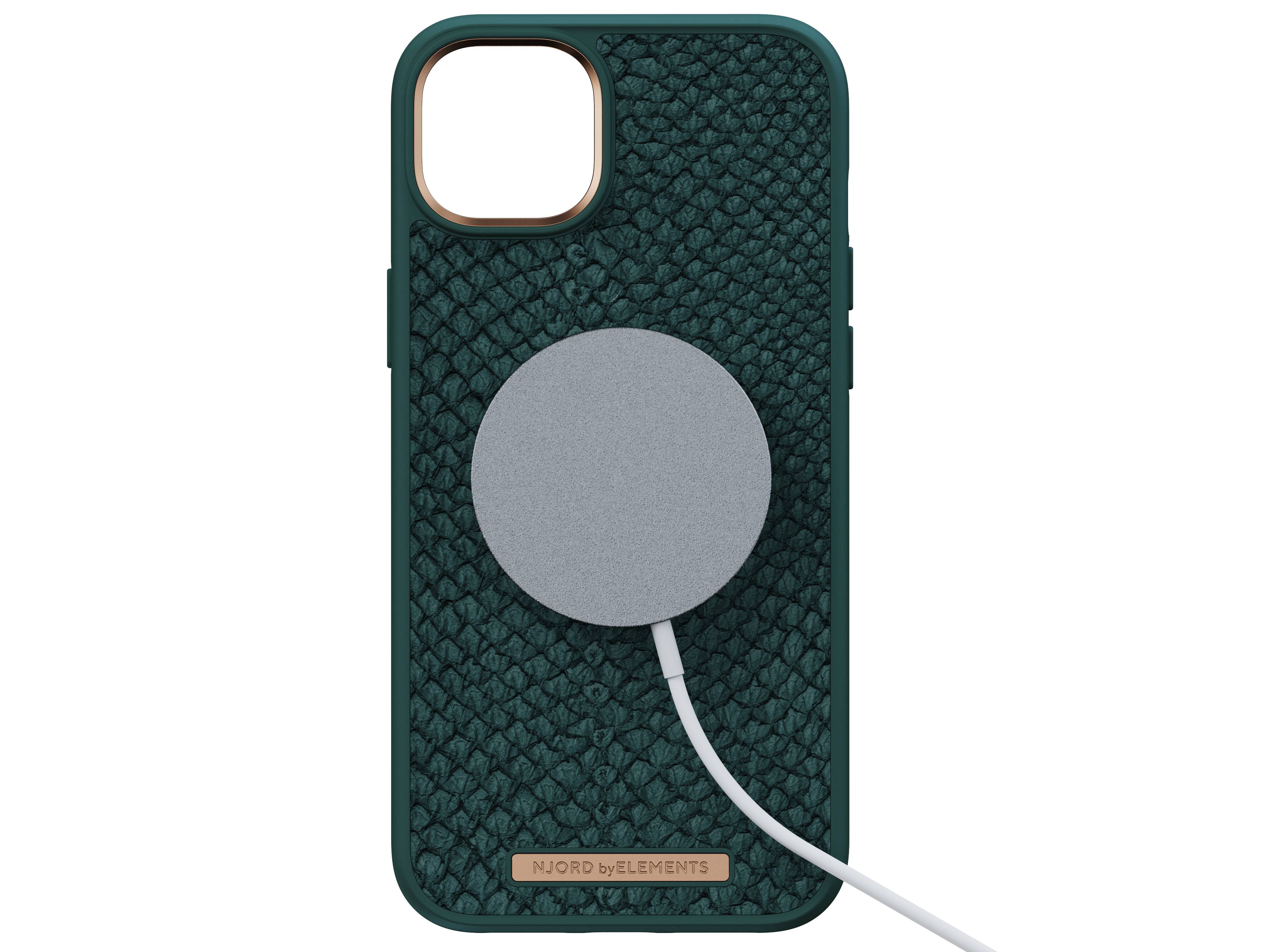 Rca Informatique - image du produit : NJORD SALMON LEATHER MAGSAFE CASE FOR IPHONE 14 PLUS GREEN