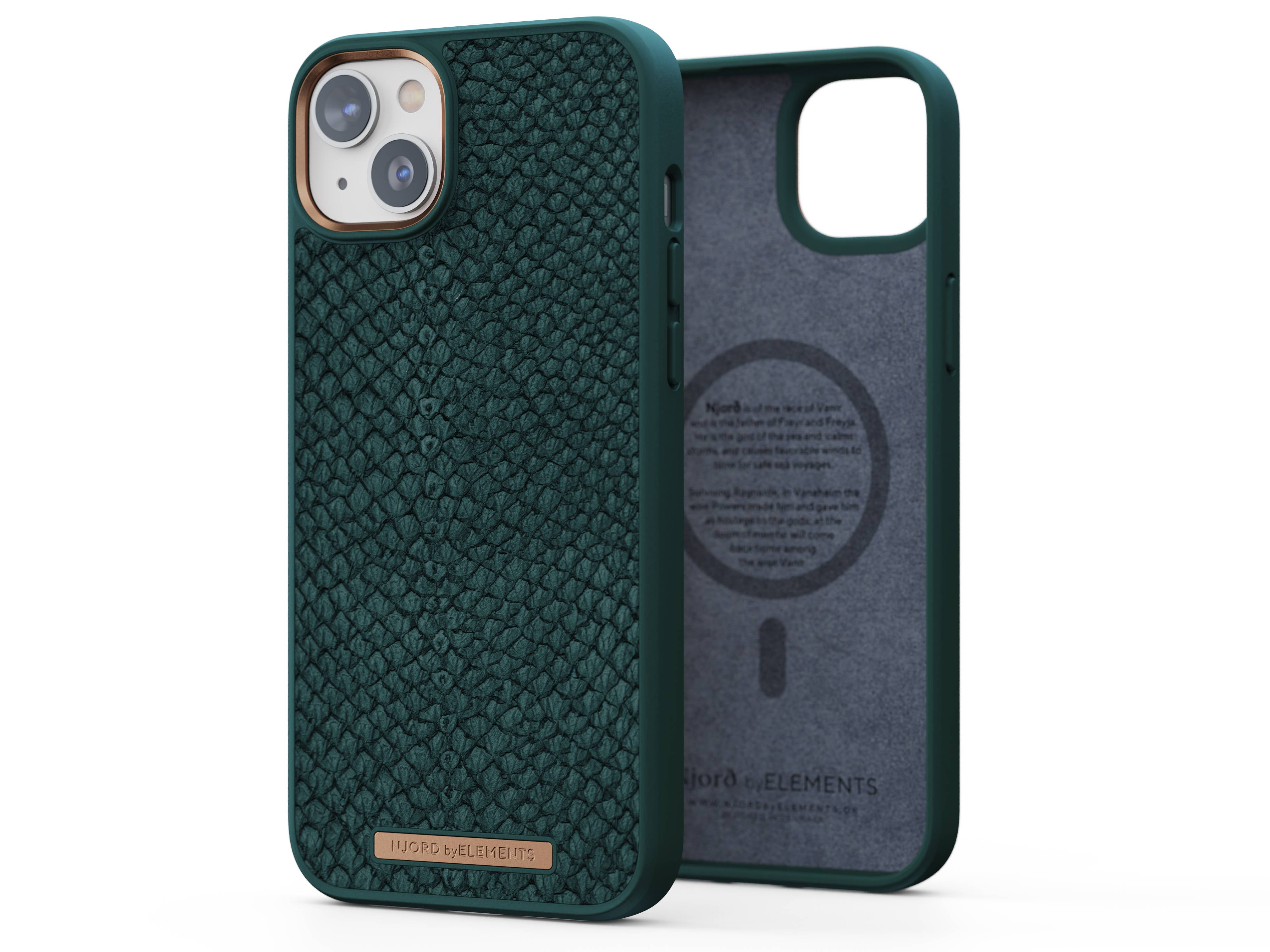 Rca Informatique - image du produit : NJORD SALMON LEATHER MAGSAFE CASE FOR IPHONE 14 PLUS GREEN