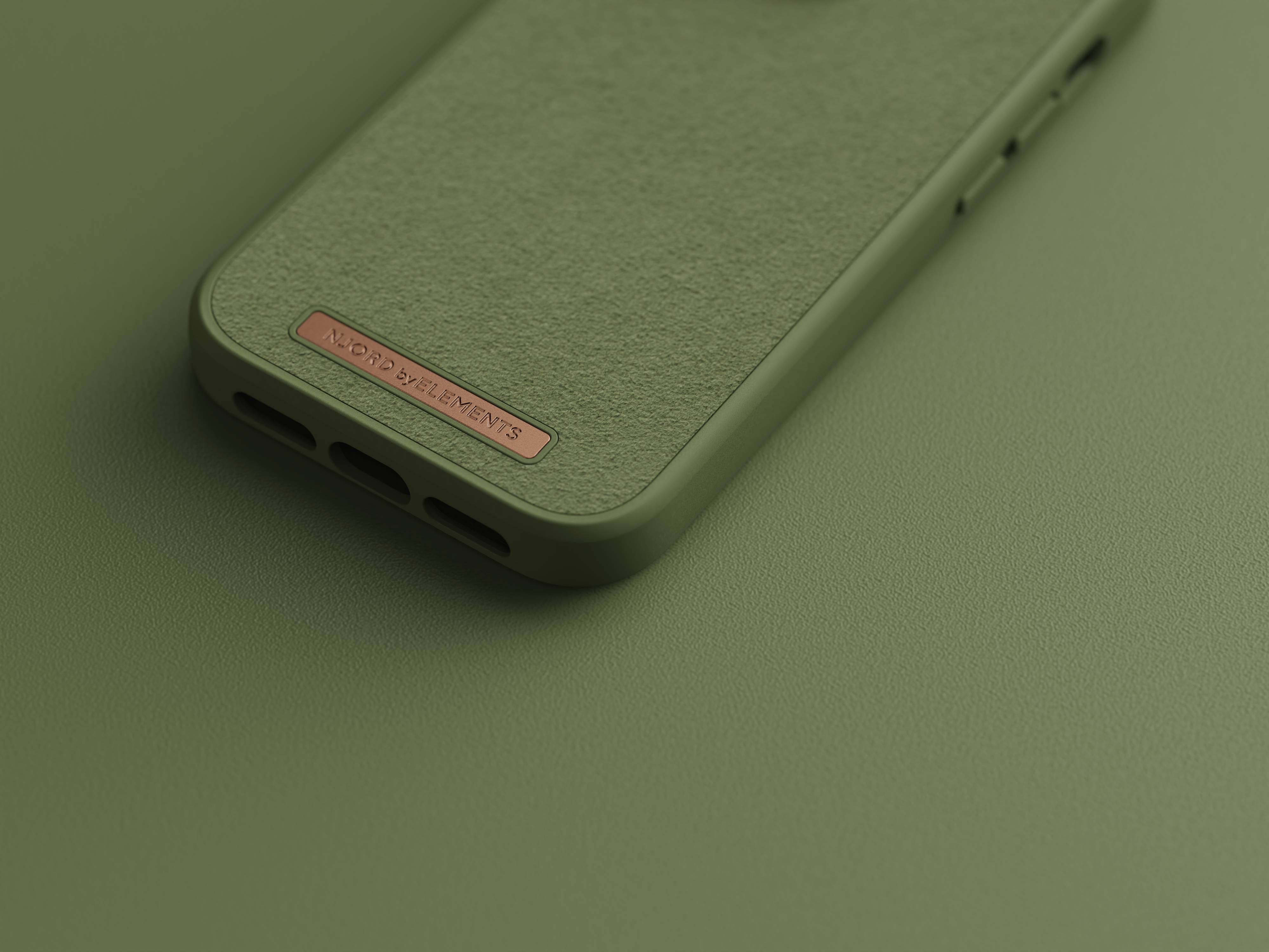 Rca Informatique - image du produit : IPHONE 14 PRO CASE NJORD SUEDE GREEN