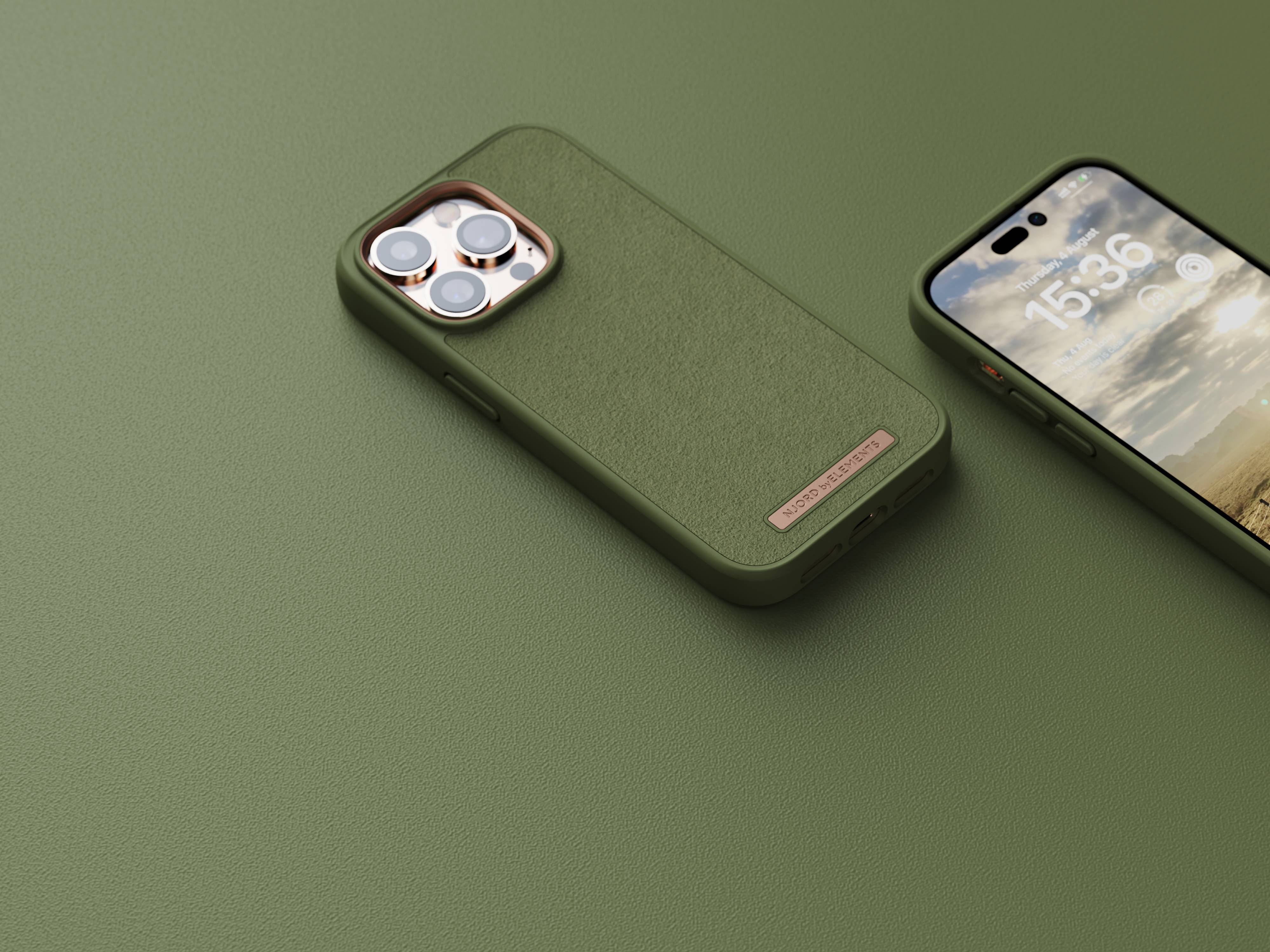 Rca Informatique - image du produit : IPHONE 14 PRO CASE NJORD SUEDE GREEN