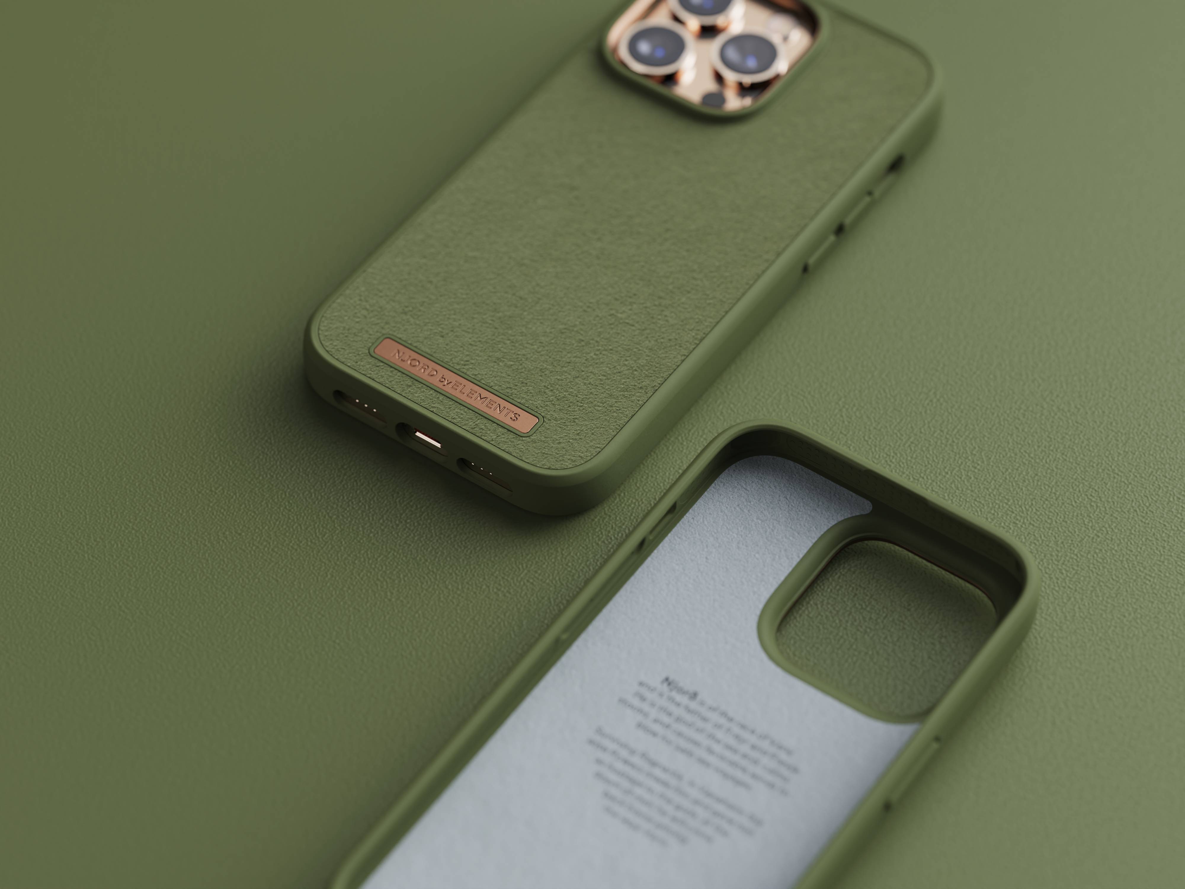 Rca Informatique - image du produit : IPHONE 14 PRO CASE NJORD SUEDE GREEN