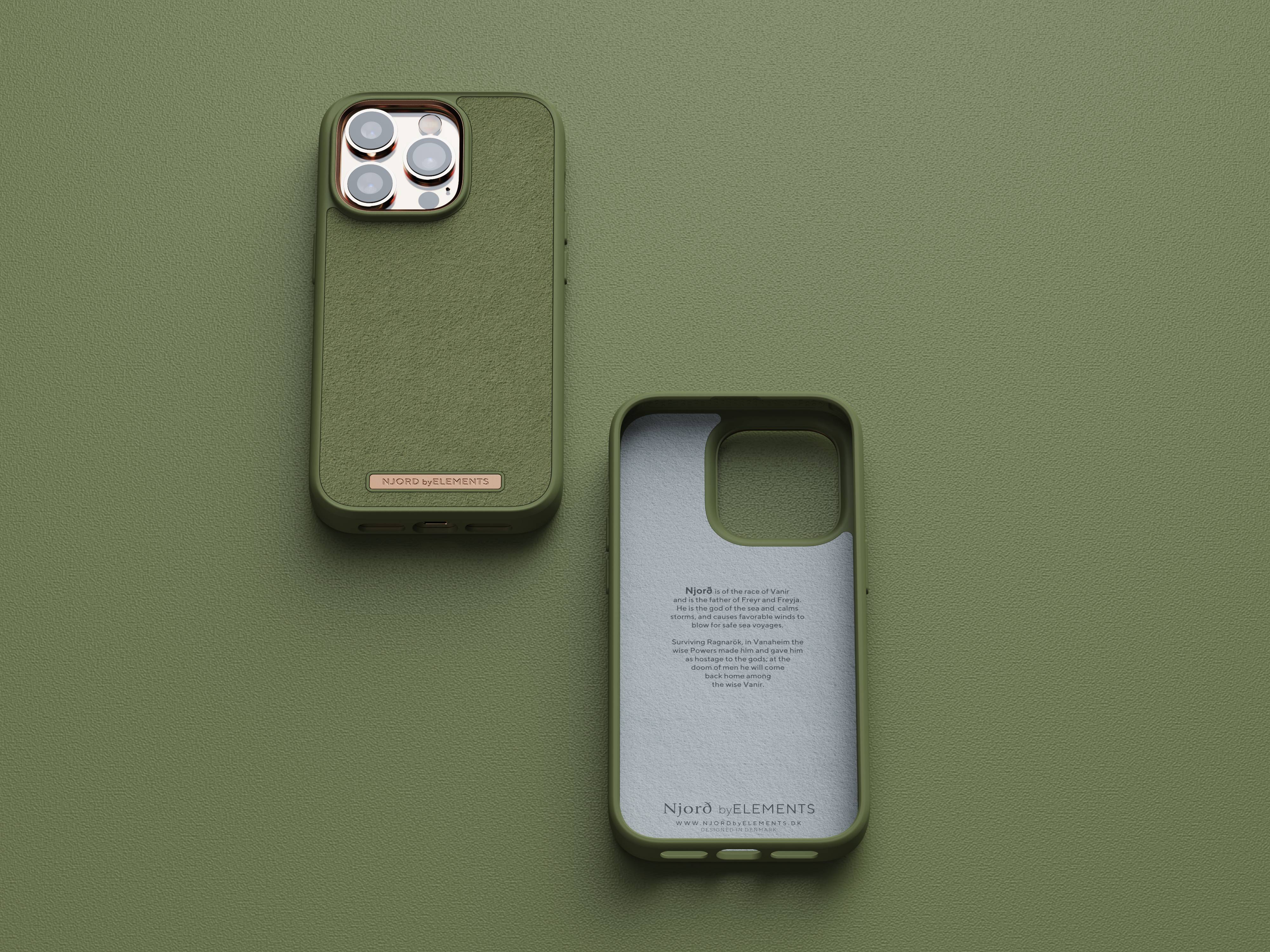 Rca Informatique - image du produit : IPHONE 14 PRO CASE NJORD SUEDE GREEN