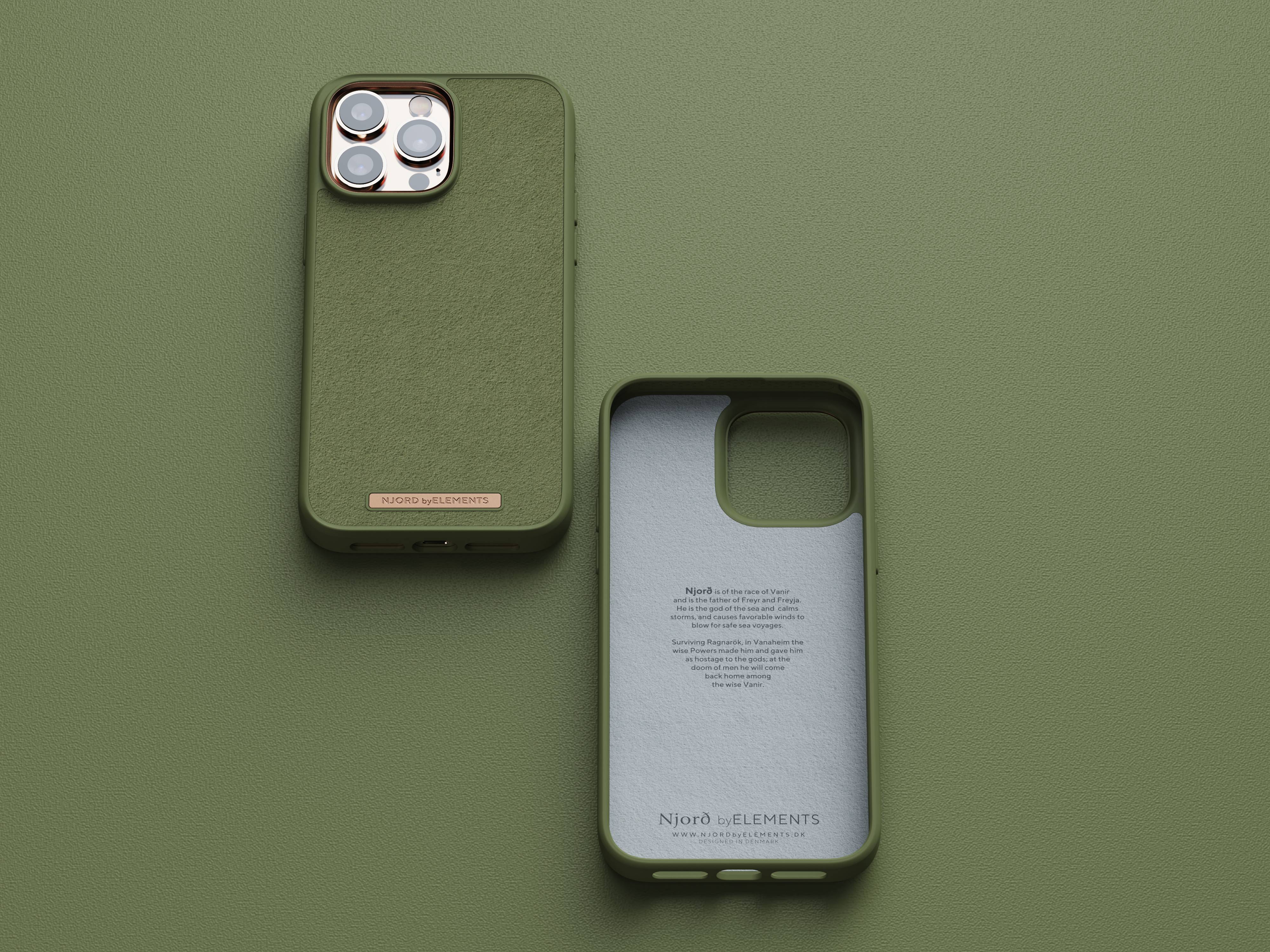 Rca Informatique - image du produit : IPHONE 14 PRO MAX CASE NJORD SUEDE GREEN