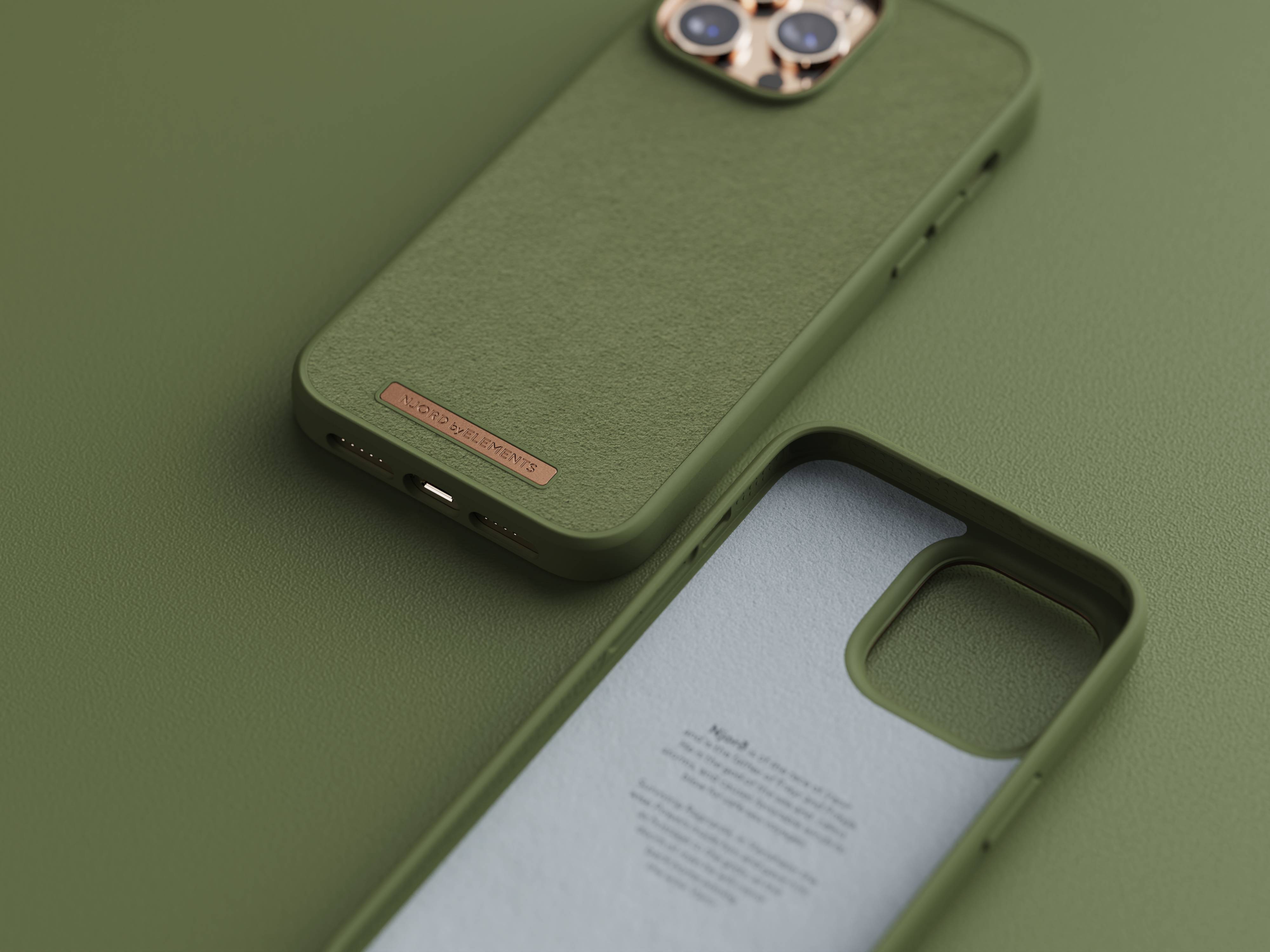 Rca Informatique - image du produit : IPHONE 14 PRO MAX CASE NJORD SUEDE GREEN