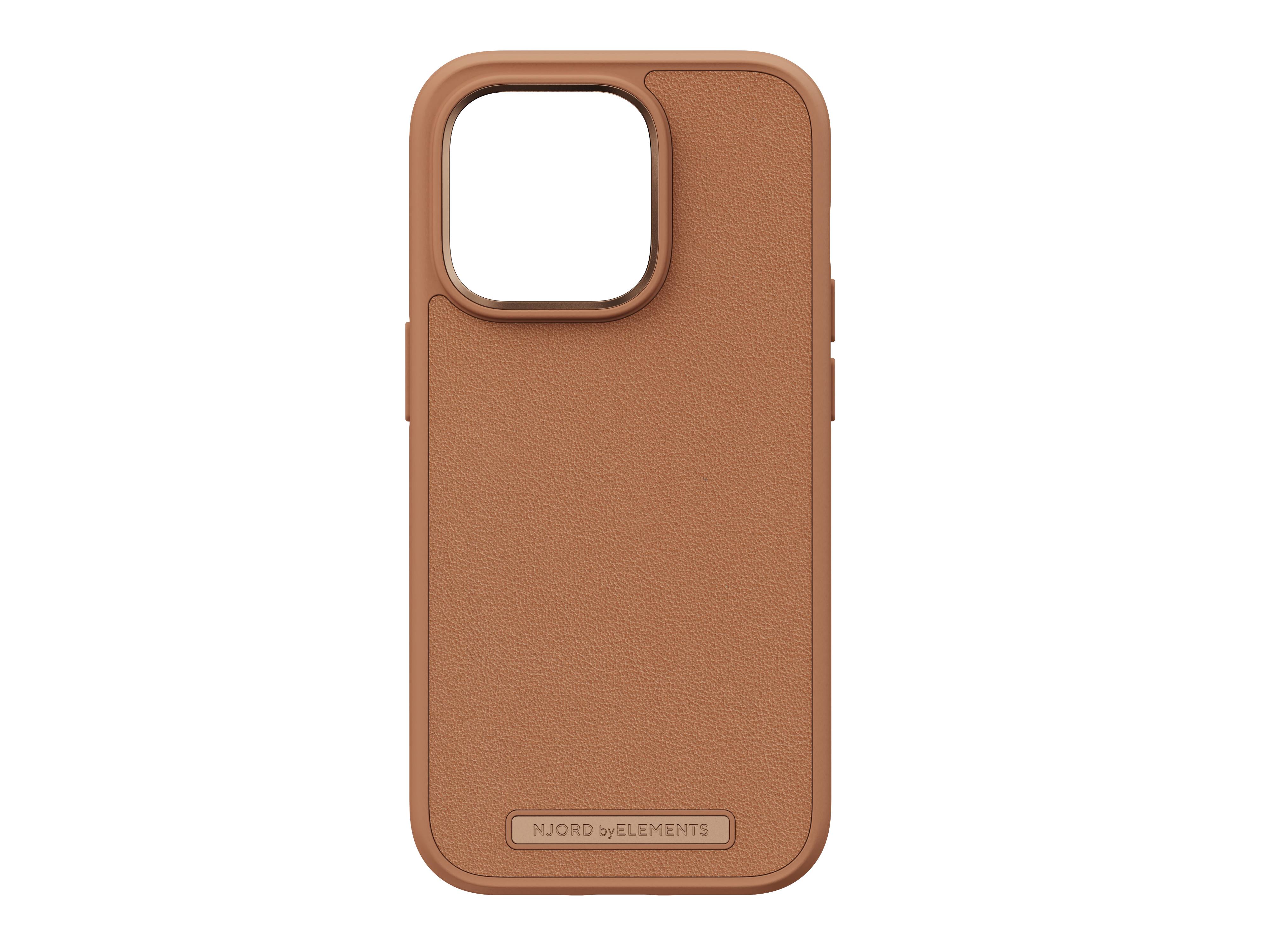 Rca Informatique - image du produit : IPHONE 14 PRO CASE NJORD - GENUINE LEATHER COGNAC