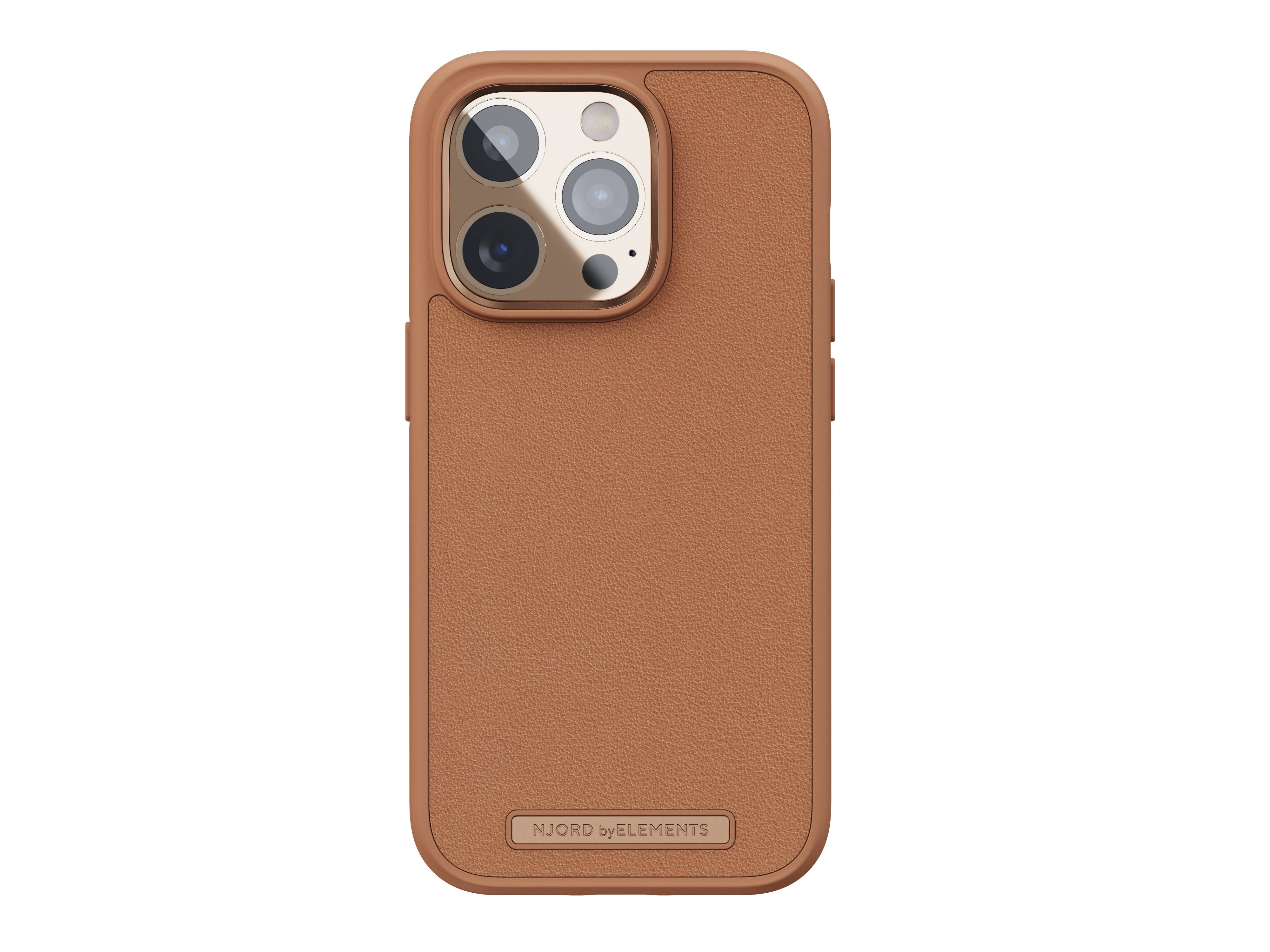 Rca Informatique - image du produit : IPHONE 14 PRO CASE NJORD - GENUINE LEATHER COGNAC