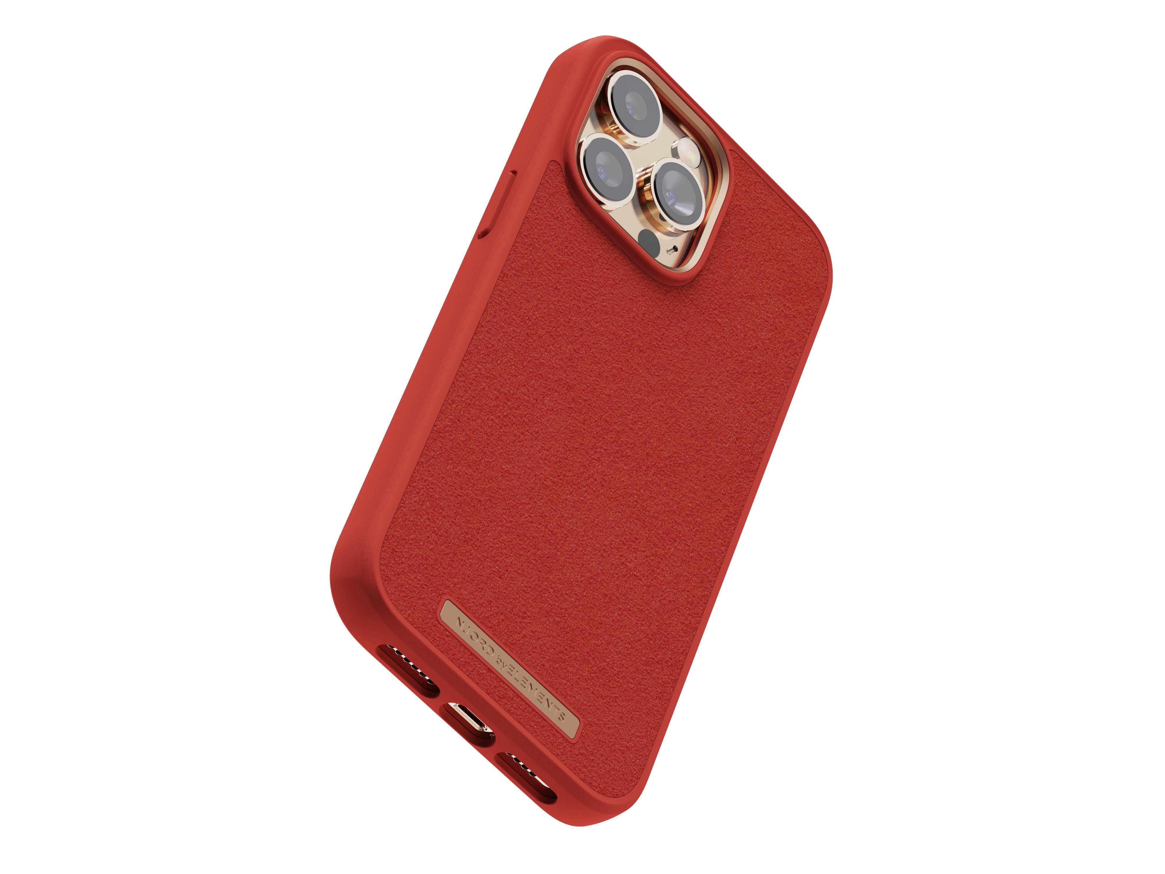 Rca Informatique - image du produit : IPHONE 14 PRO MAX CASE NJORD SUEDE ORANGE