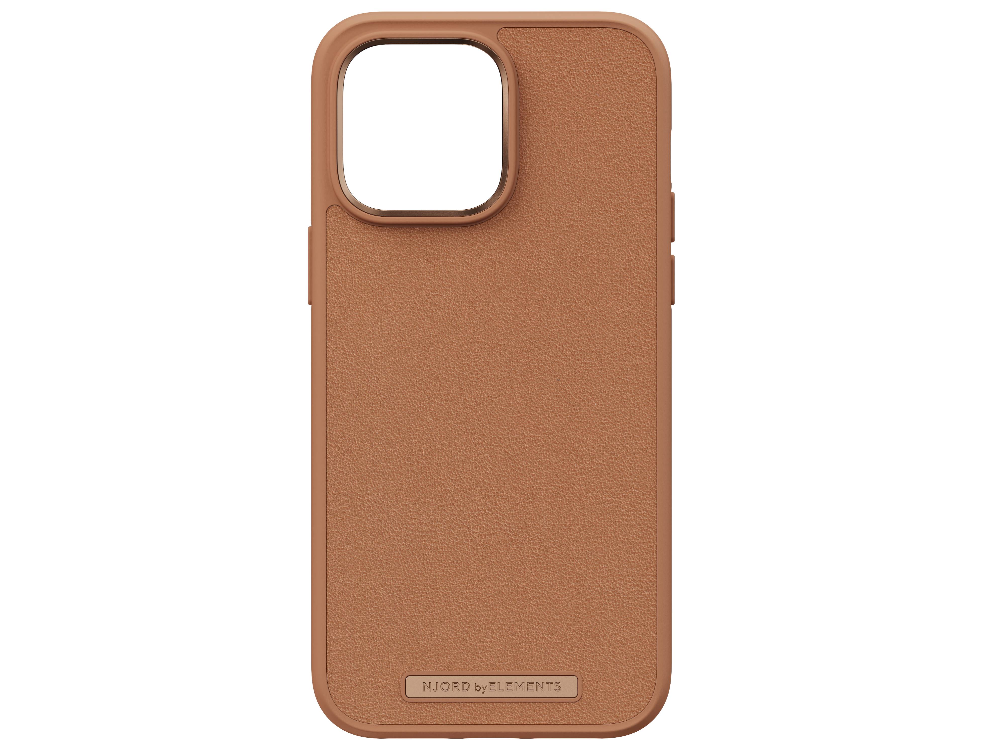 Rca Informatique - image du produit : IPHONE 14 PRO MAX CASE NJORD - GENUINE LEATHER COGNAC