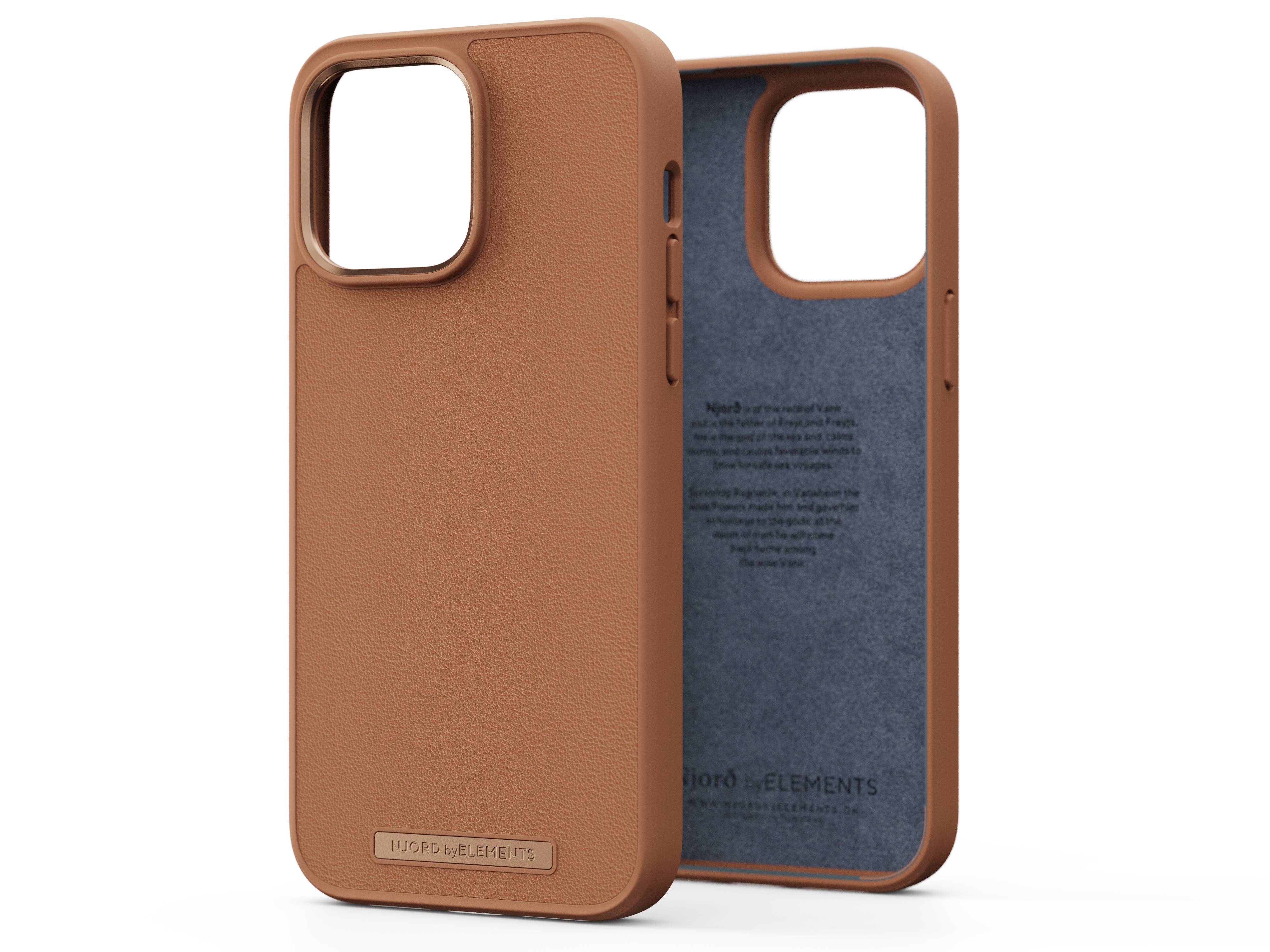 Rca Informatique - Image du produit : IPHONE 14 PRO MAX CASE NJORD - GENUINE LEATHER COGNAC