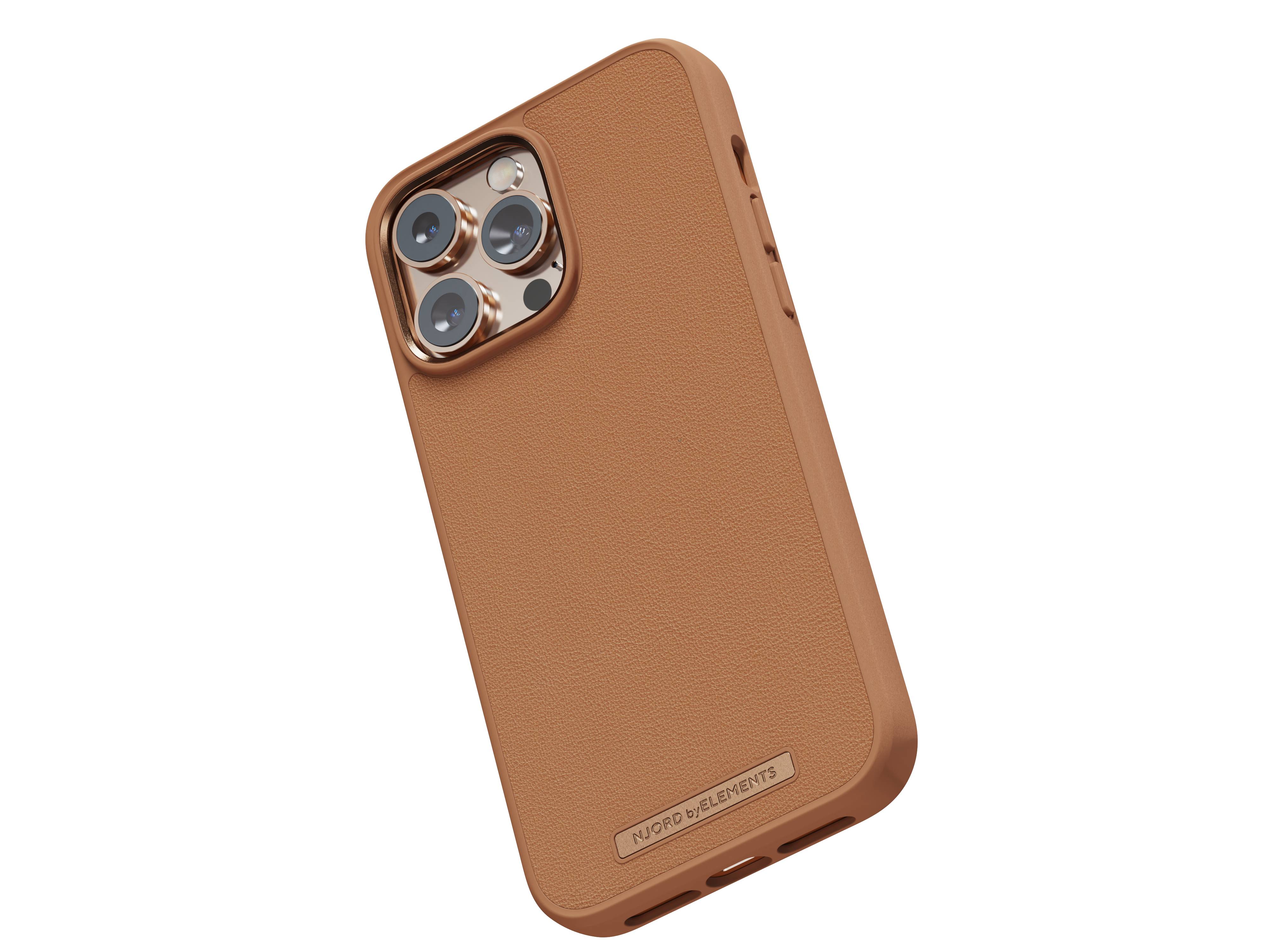 Rca Informatique - image du produit : IPHONE 14 PRO MAX CASE NJORD - GENUINE LEATHER COGNAC