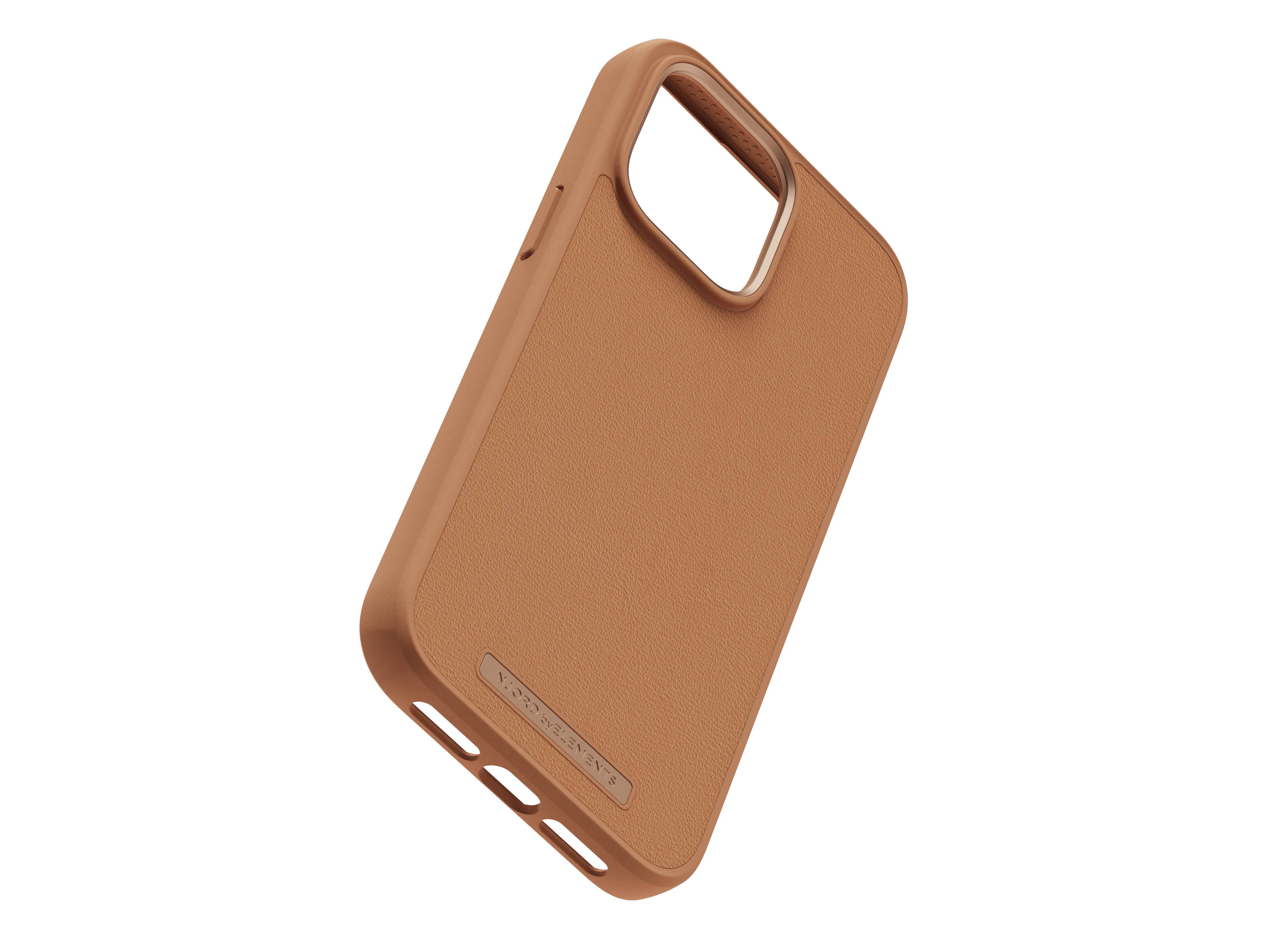 Rca Informatique - image du produit : IPHONE 14 PRO MAX CASE NJORD - GENUINE LEATHER COGNAC