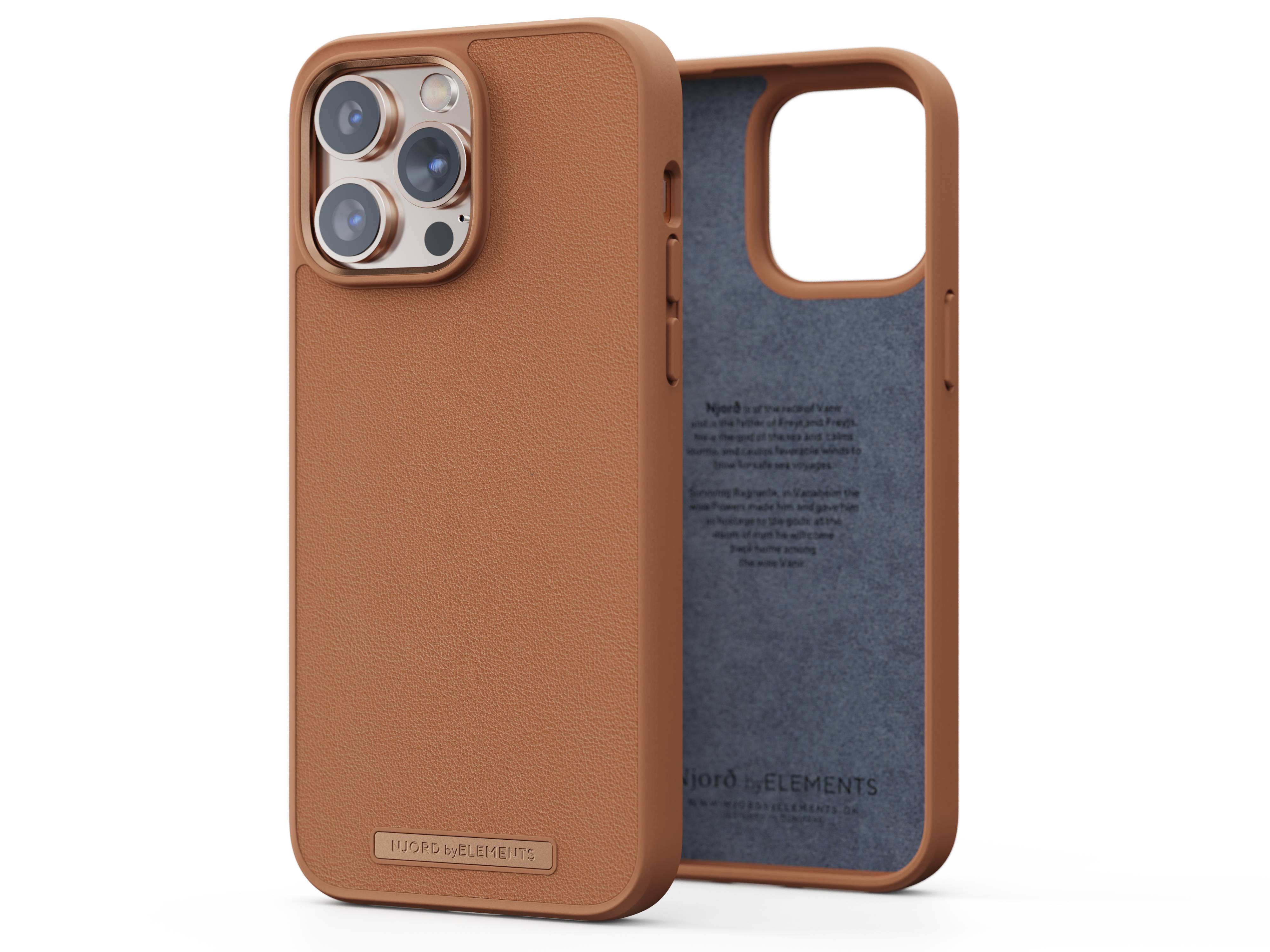 Rca Informatique - image du produit : IPHONE 14 PRO MAX CASE NJORD - GENUINE LEATHER COGNAC