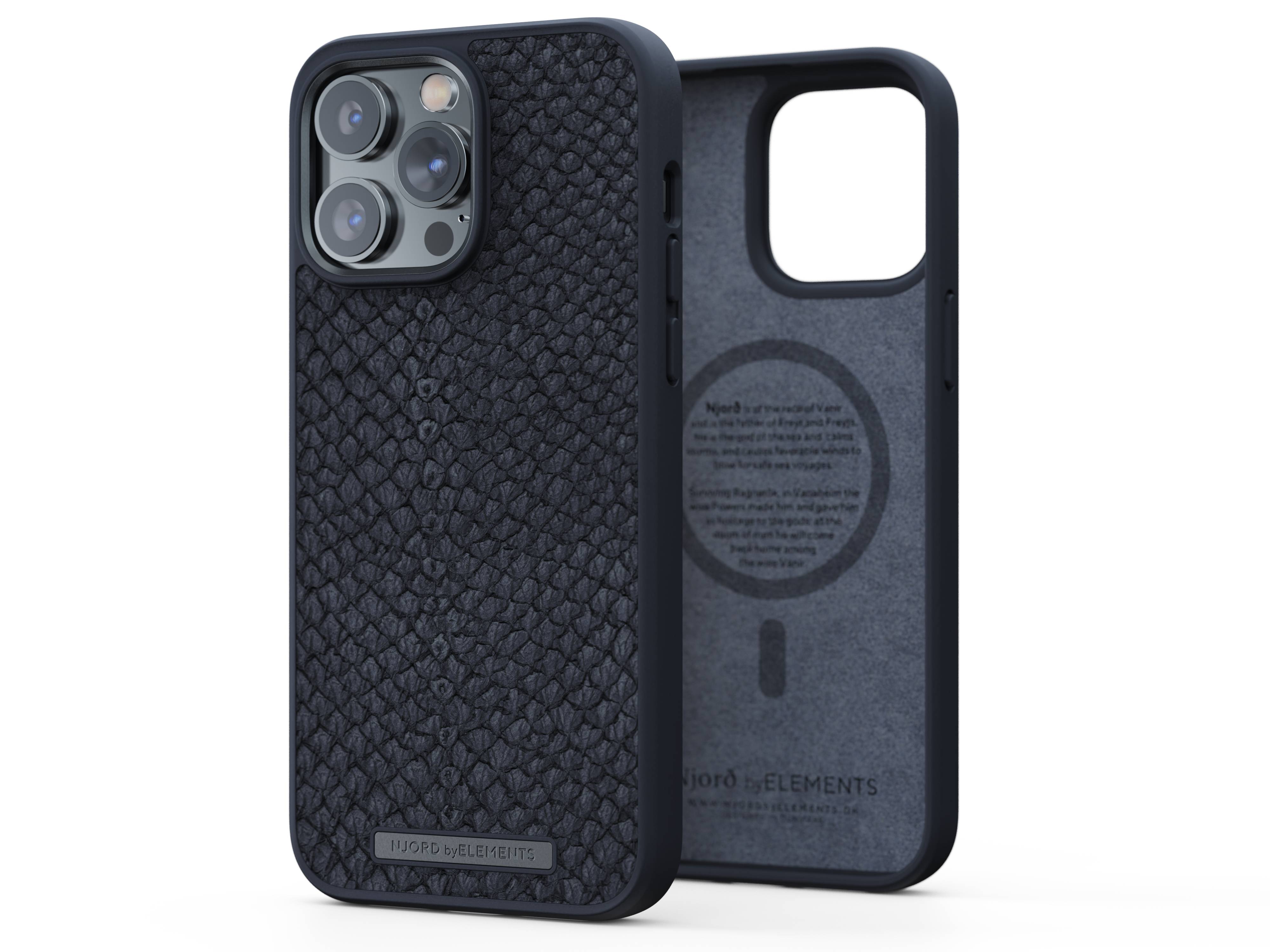 Rca Informatique - image du produit : NJORD SALMON LEATHER MAGSAFE CASE FOR IPHONE 14 PRO MAX BLACK