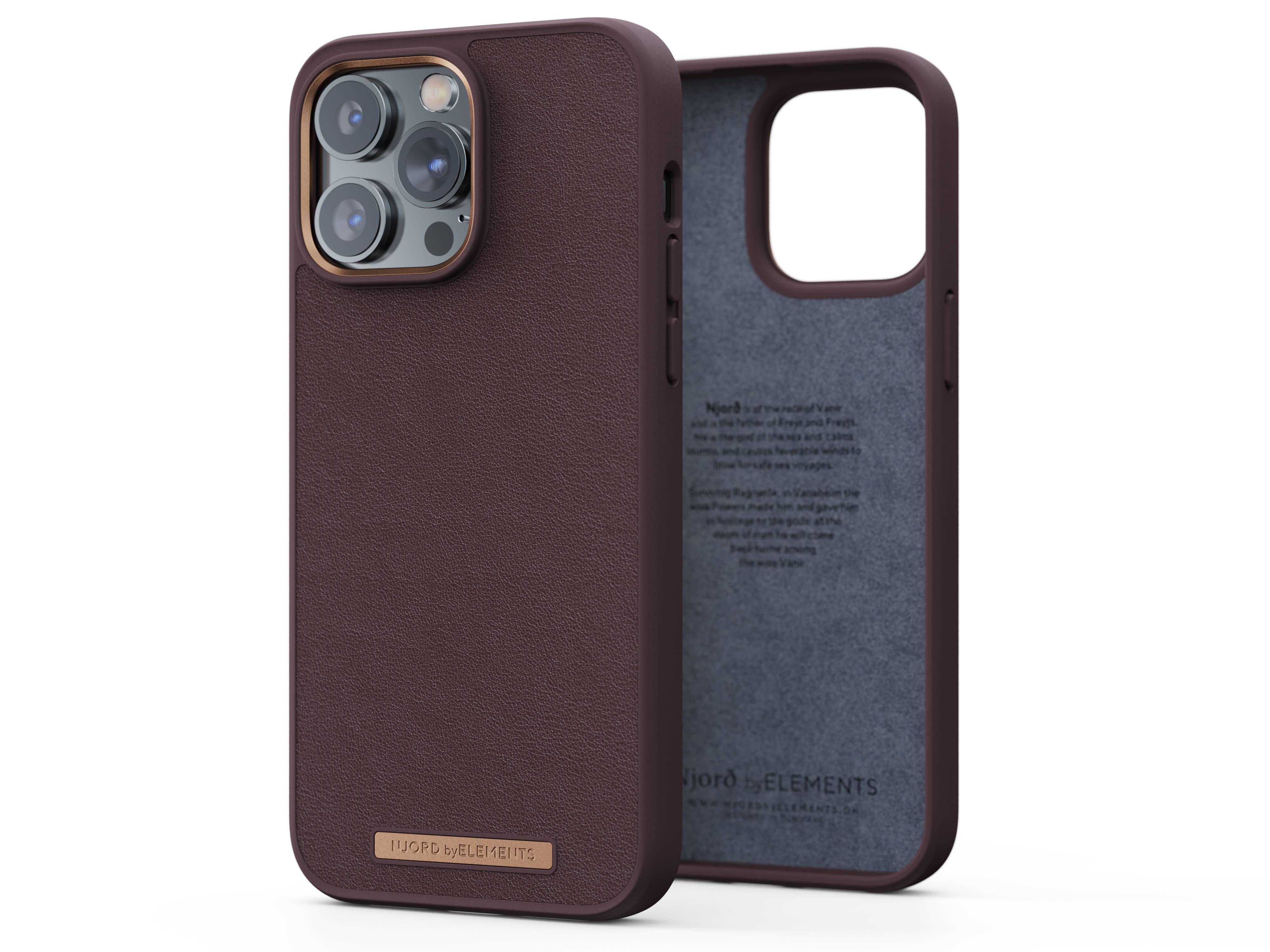 Rca Informatique - image du produit : IPHONE 14 PRO MAX CASE NJORD - GENUINE LEATHER BROWN