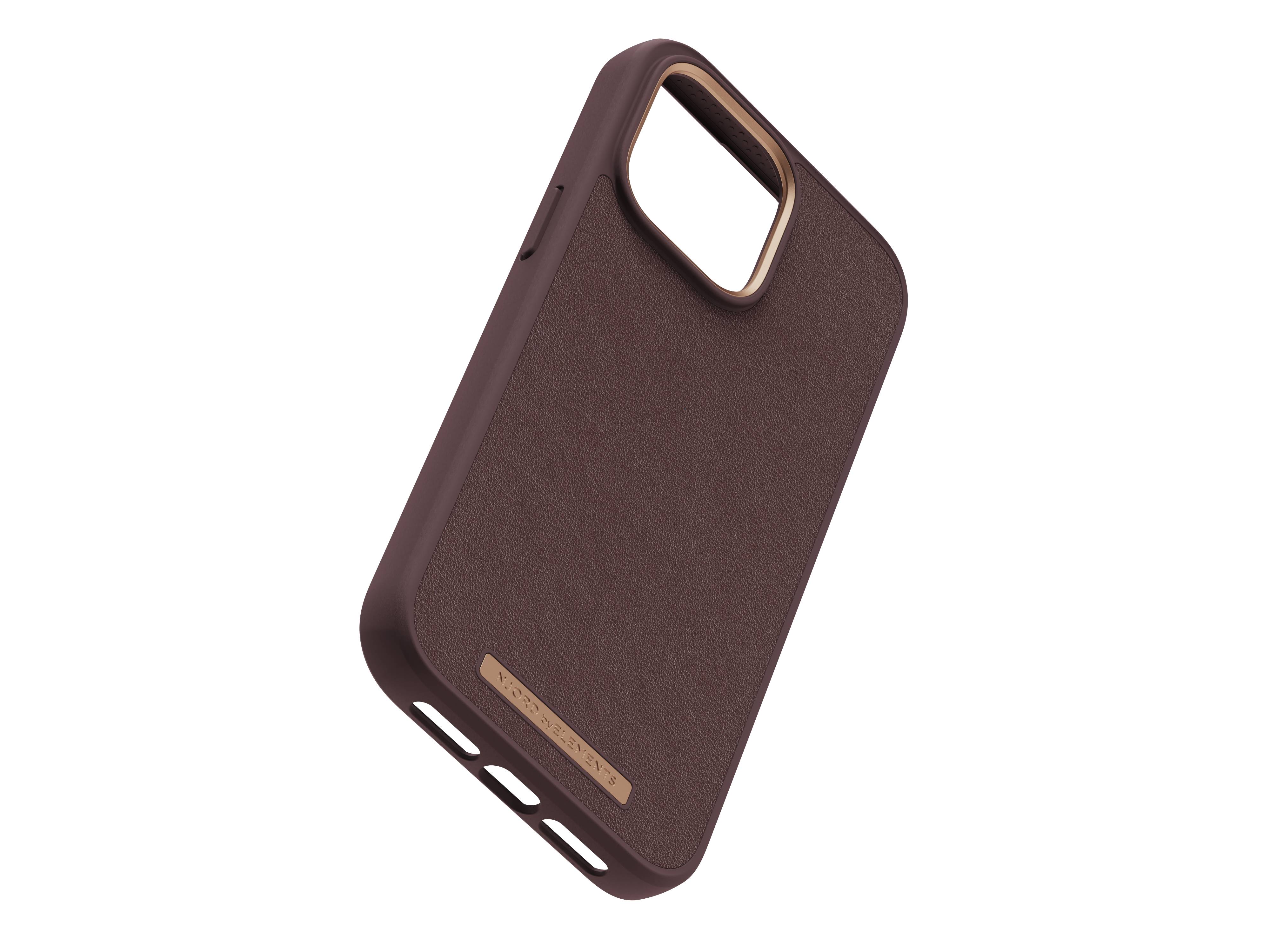 Rca Informatique - image du produit : IPHONE 14 PRO MAX CASE NJORD - GENUINE LEATHER BROWN