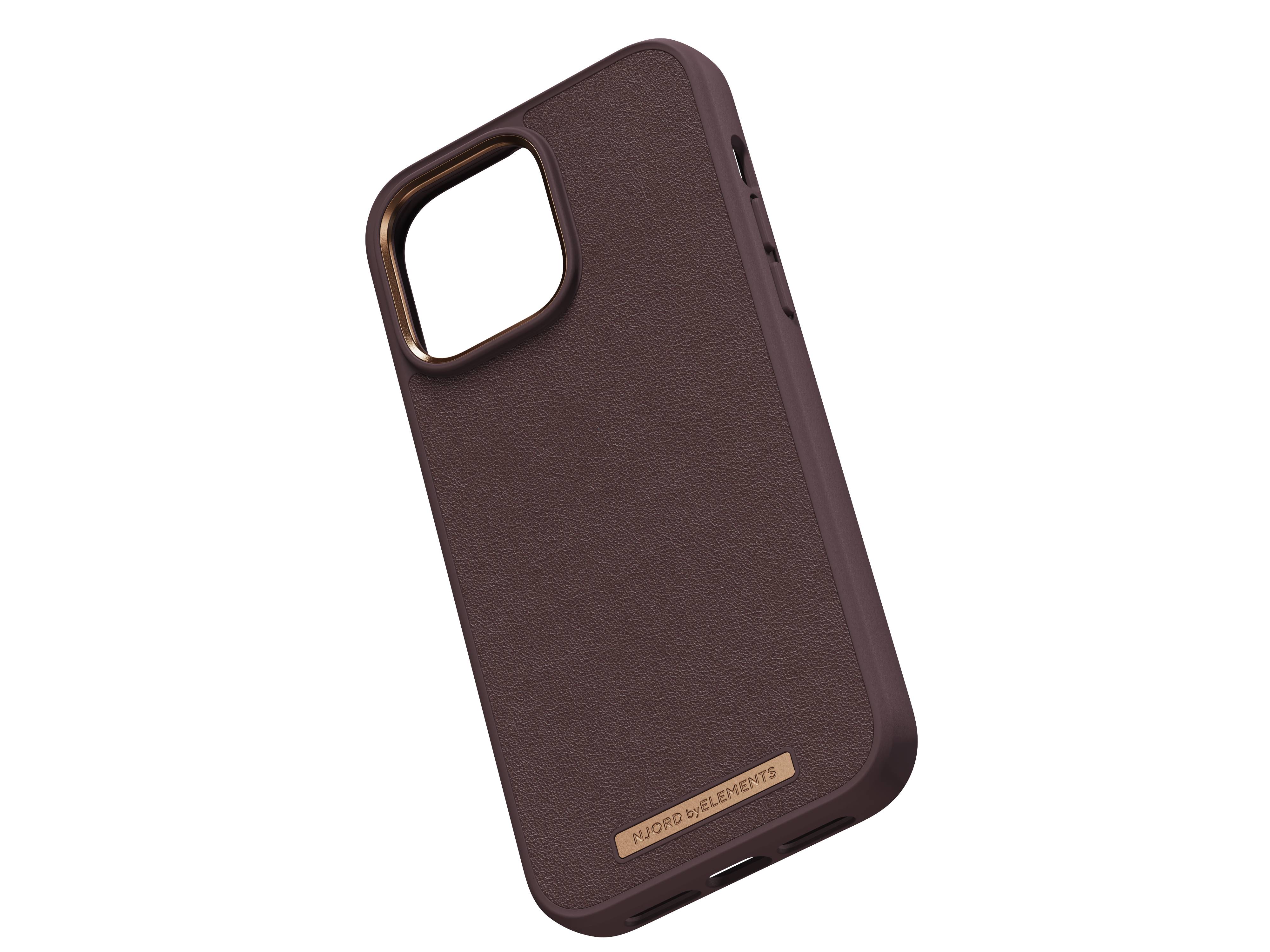 Rca Informatique - image du produit : IPHONE 14 PRO MAX CASE NJORD - GENUINE LEATHER BROWN