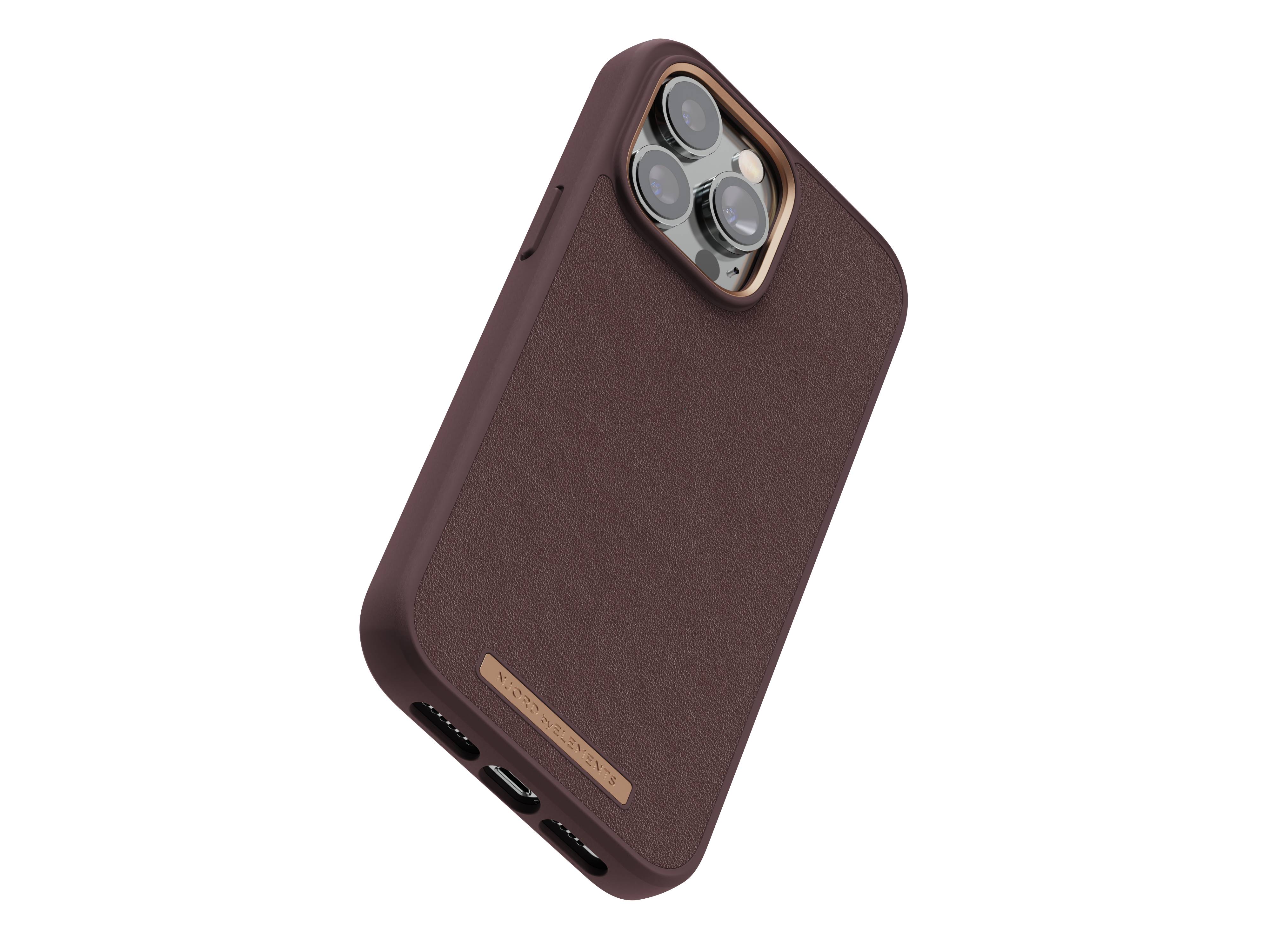 Rca Informatique - image du produit : IPHONE 14 PRO MAX CASE NJORD - GENUINE LEATHER BROWN