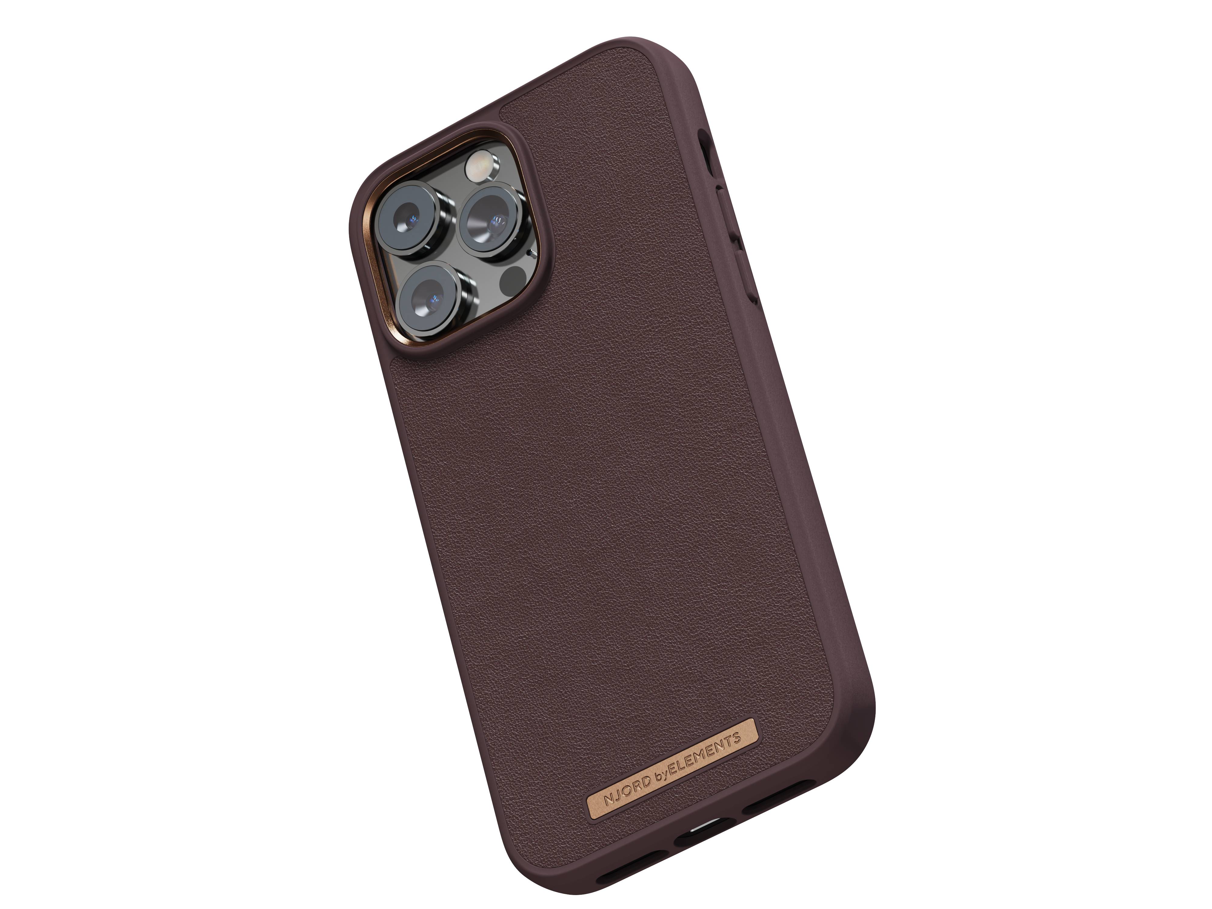 Rca Informatique - image du produit : IPHONE 14 PRO MAX CASE NJORD - GENUINE LEATHER BROWN