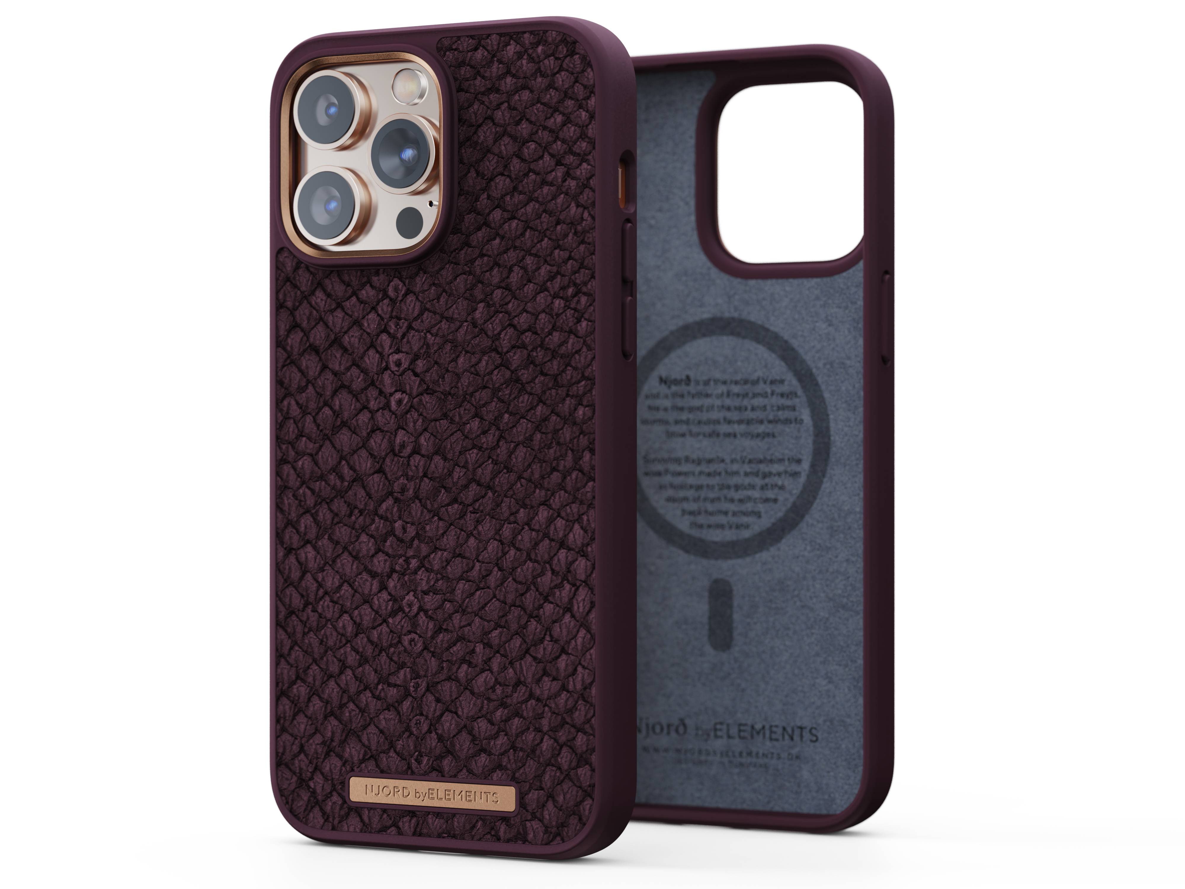 Rca Informatique - image du produit : NJORD SALMON LEATHER MAGSAFE CASE FOR IPHONE 14 PRO MAX RUST