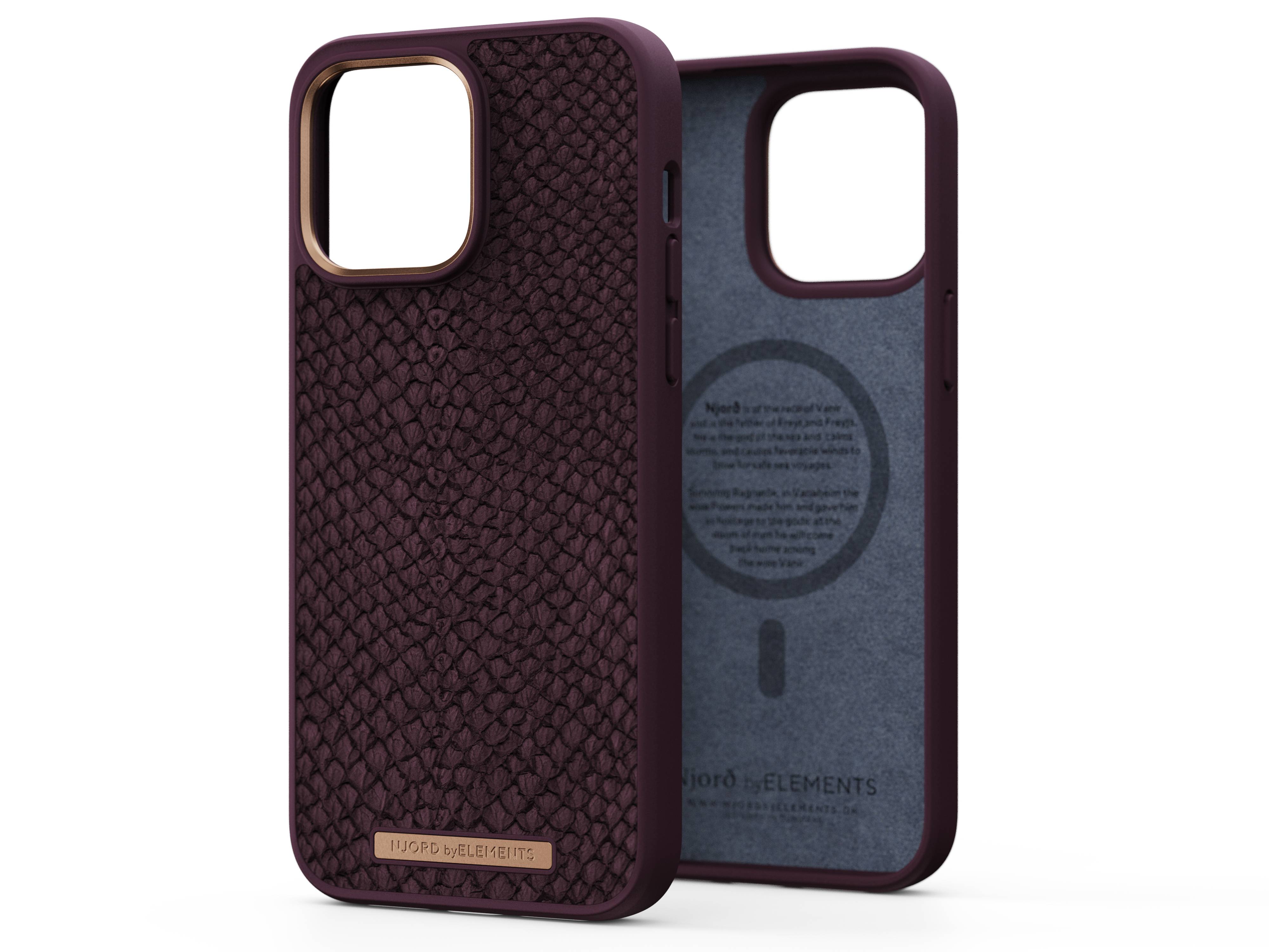 Rca Informatique - Image du produit : NJORD SALMON LEATHER MAGSAFE CASE FOR IPHONE 14 PRO MAX RUST