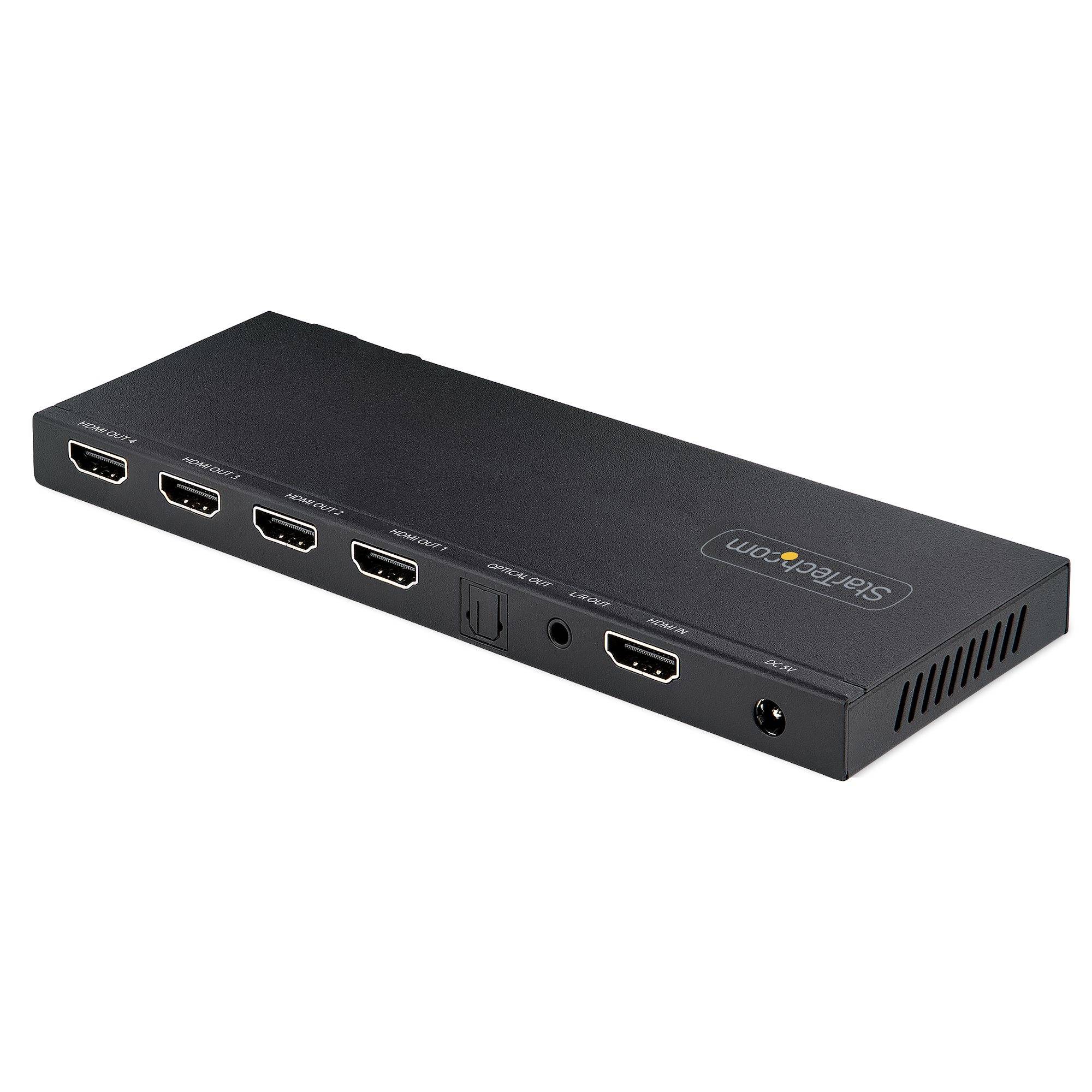 Rca Informatique - image du produit : 4-PORT HDMI SPLITTER - 4K 60HZ BUILT-IN SCALER