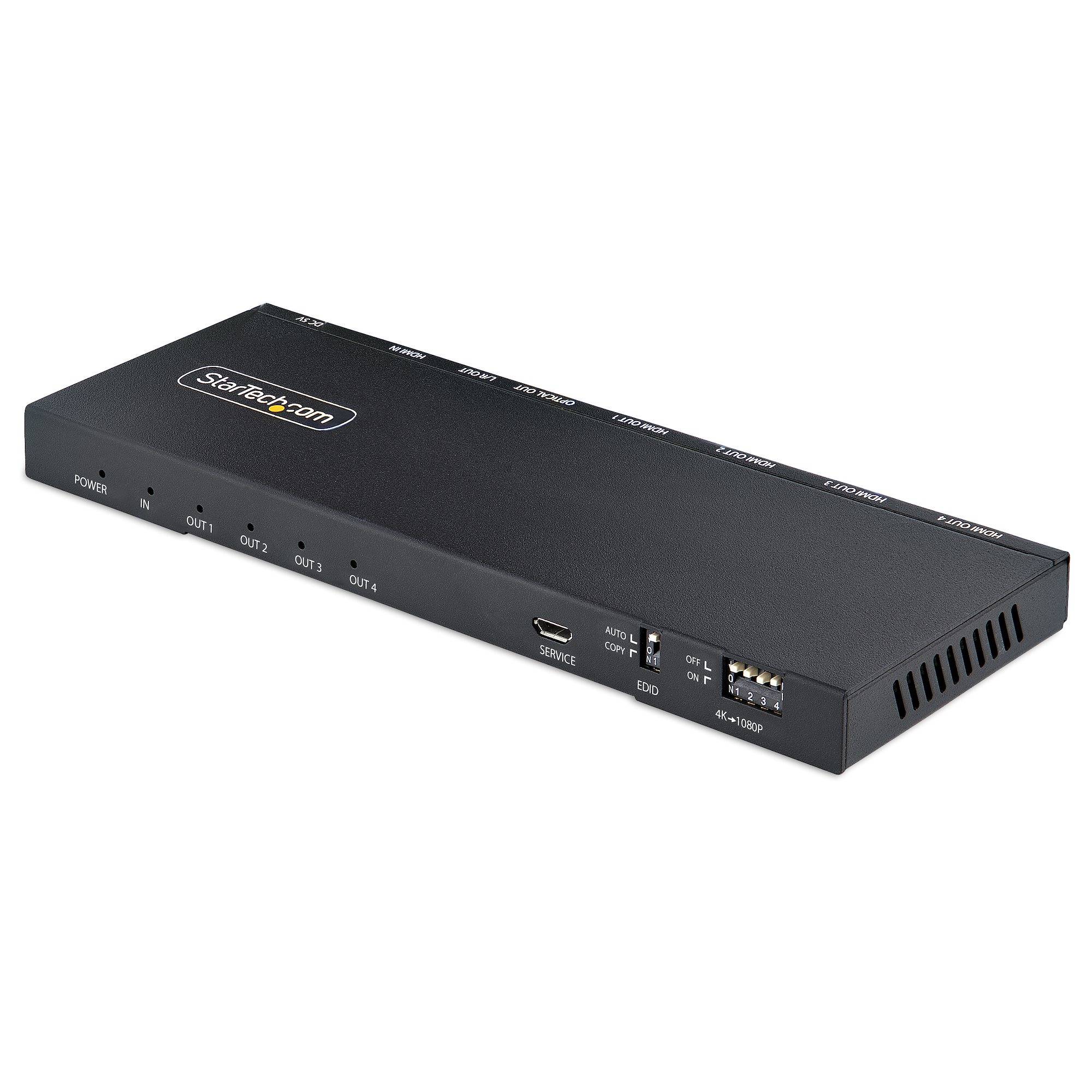 Rca Informatique - image du produit : 4-PORT HDMI SPLITTER - 4K 60HZ BUILT-IN SCALER