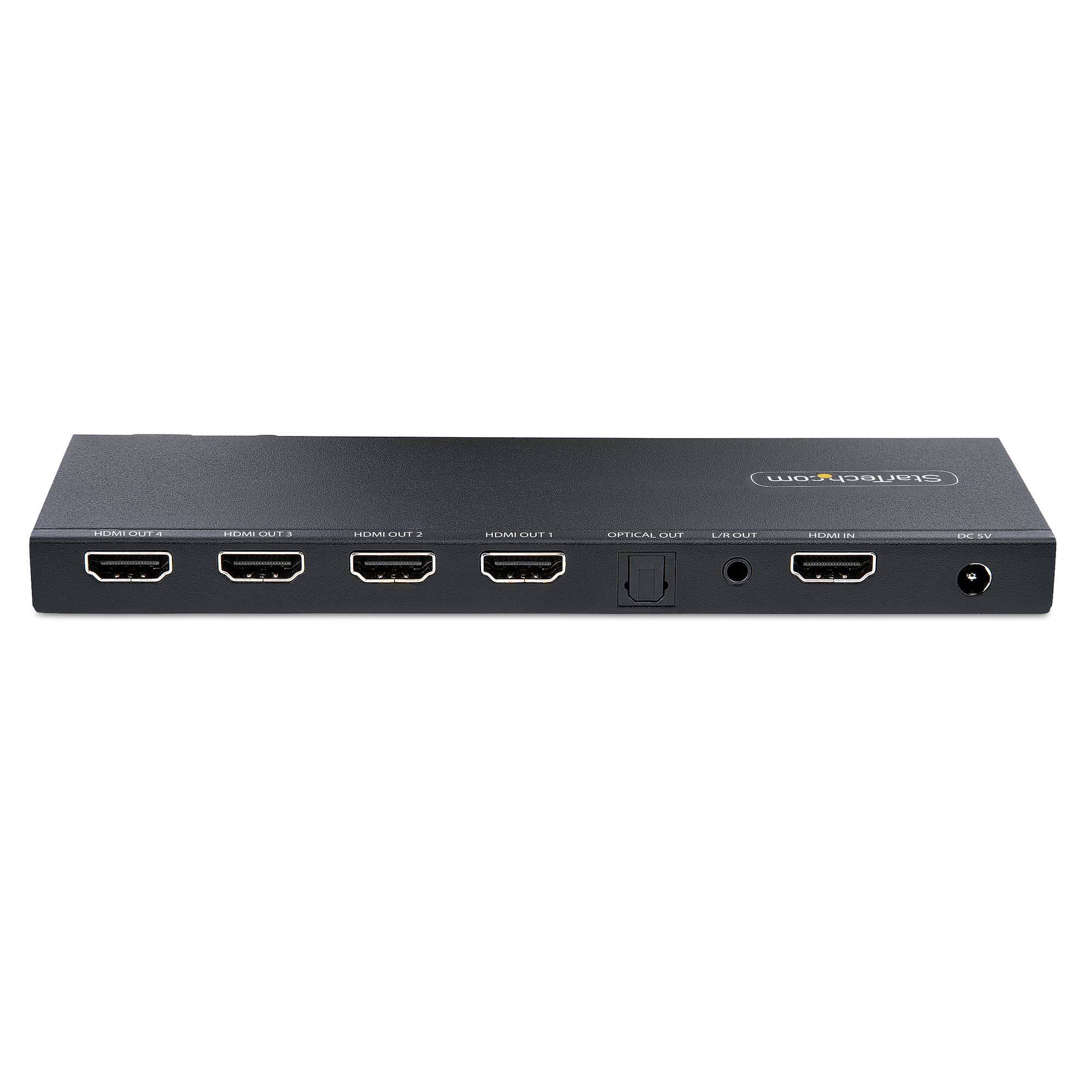 Rca Informatique - image du produit : 4-PORT HDMI SPLITTER - 4K 60HZ BUILT-IN SCALER