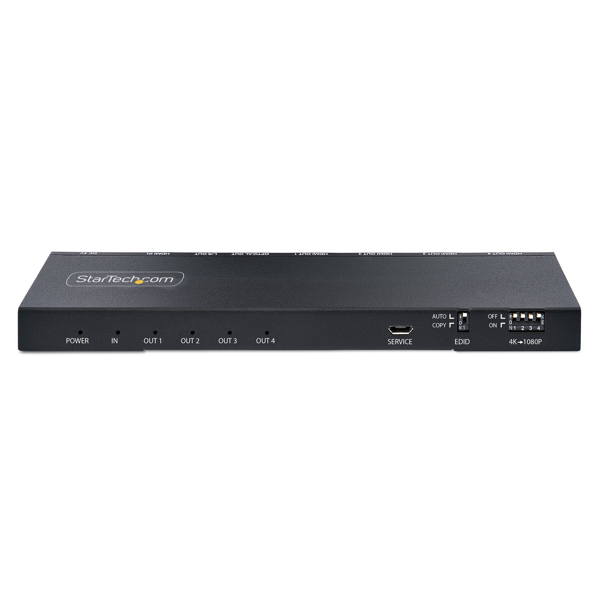 Rca Informatique - image du produit : 4-PORT HDMI SPLITTER - 4K 60HZ BUILT-IN SCALER