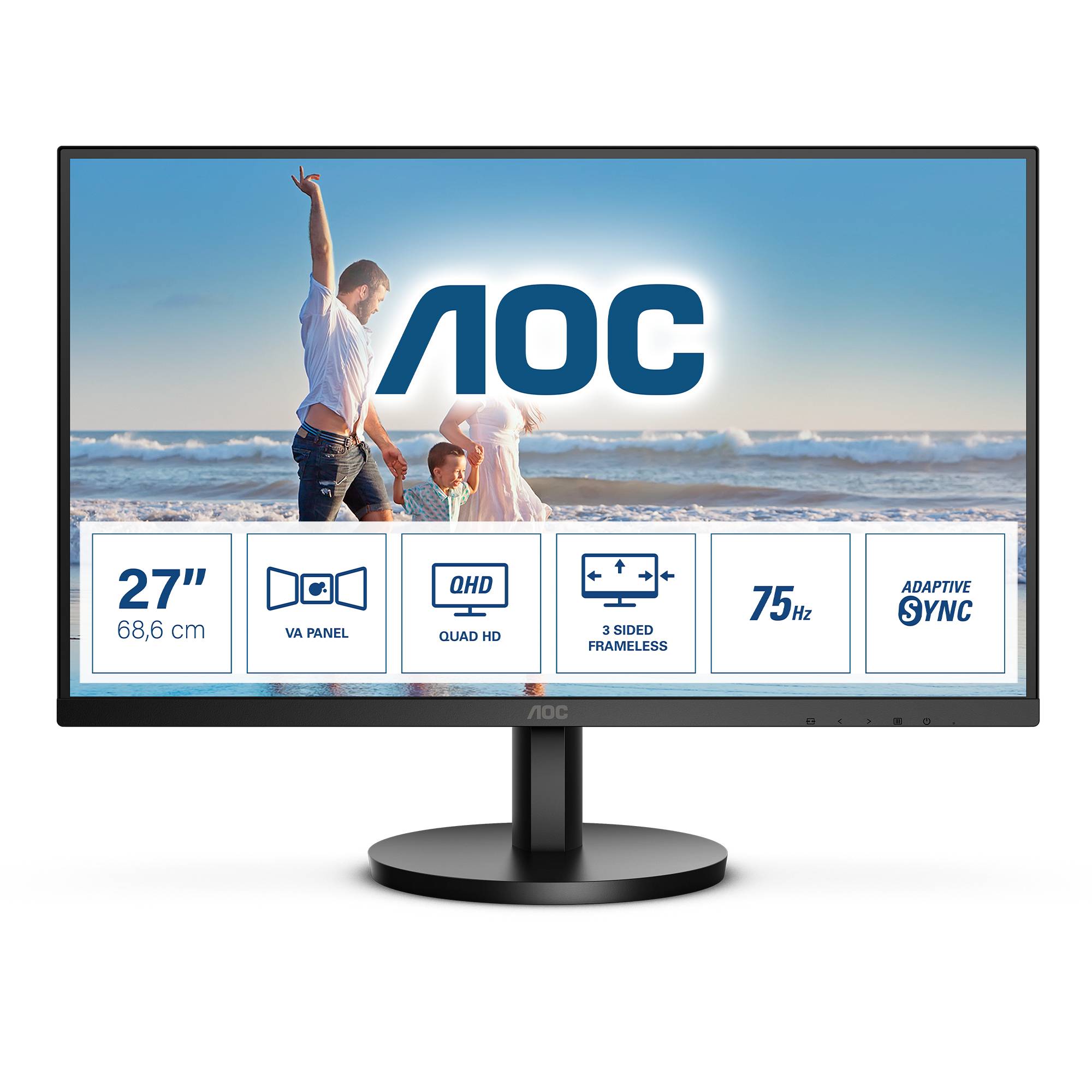 Rca Informatique - Image du produit : Q27B3MA 27IN VA QHD 250CD/4MS/2HDMI/DP