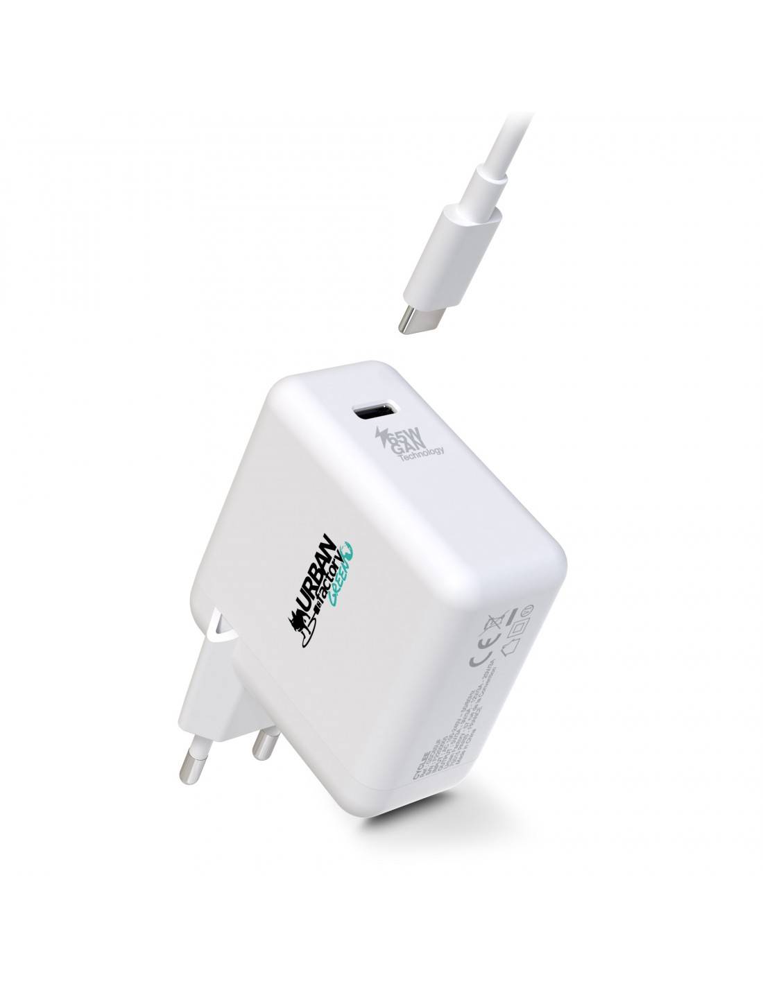 Rca Informatique - Image du produit : CYCLEE ECO-DESIGNED 65W GAN USB-C MAINS CHARGER WITH 2M USB-