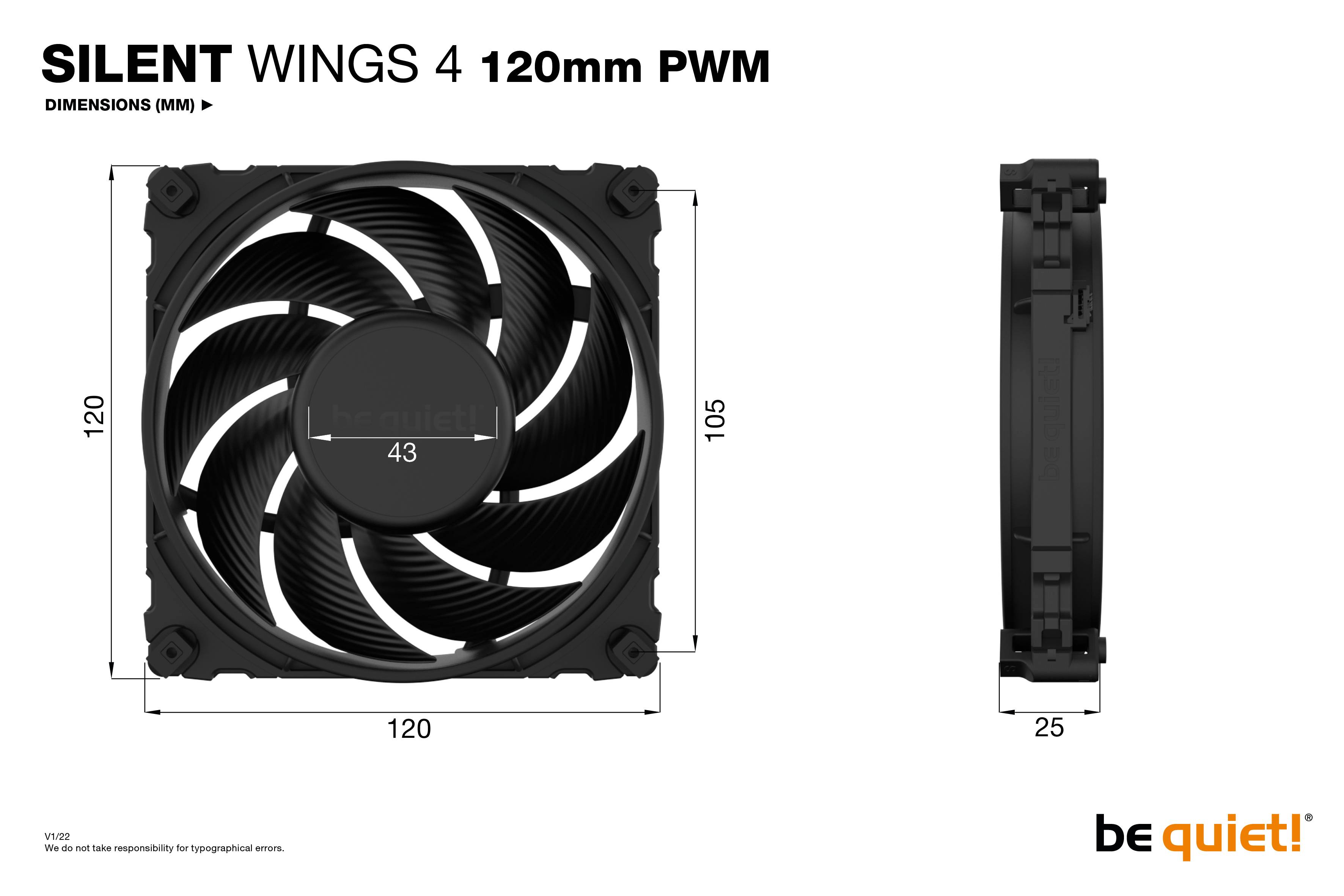 Rca Informatique - image du produit : SILENT WINGS 4 120MM PWM .