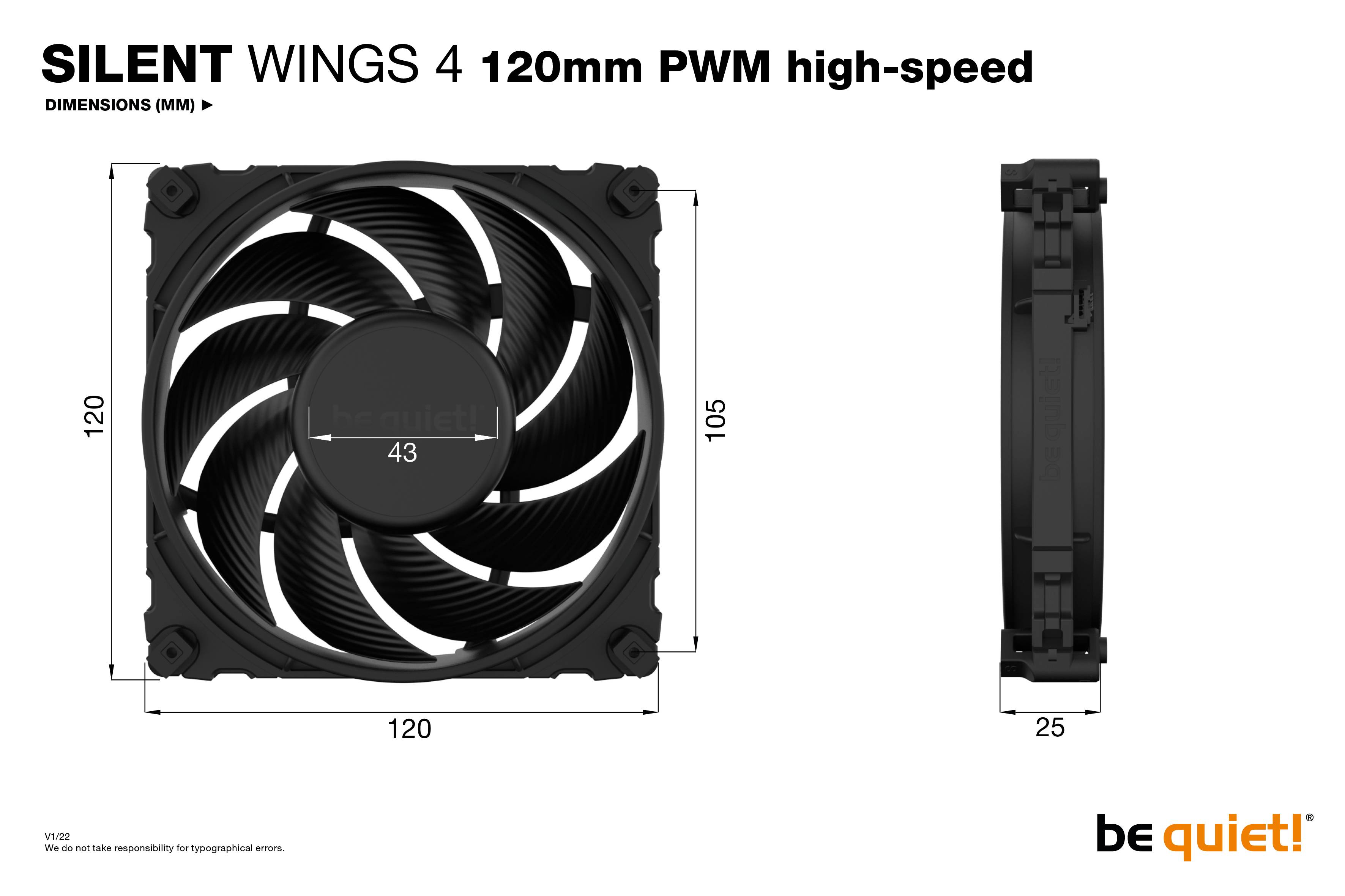 Rca Informatique - image du produit : SILENT WINGS 4 120MM PWM HIGH-SPEED