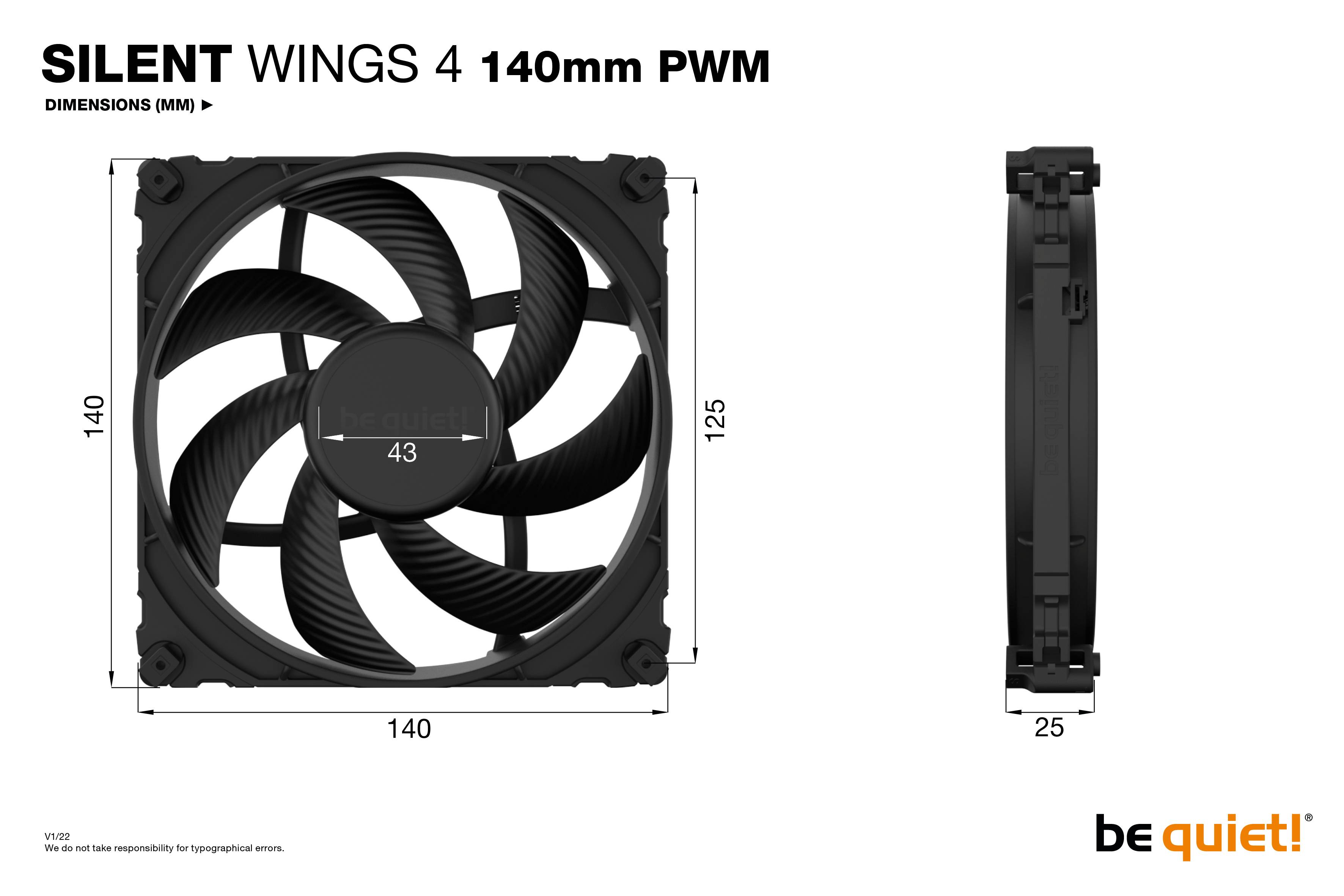 Rca Informatique - image du produit : SILENT WINGS 4 140MM PWM .