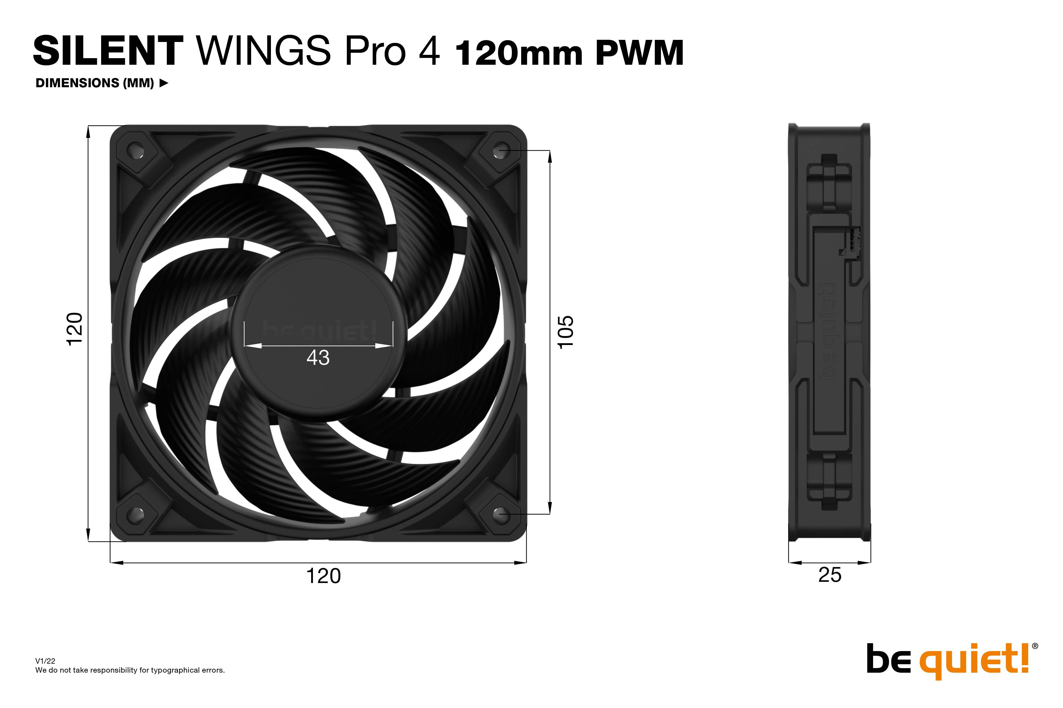 Rca Informatique - image du produit : SILENT WINGS PRO 4 120MM PWM .