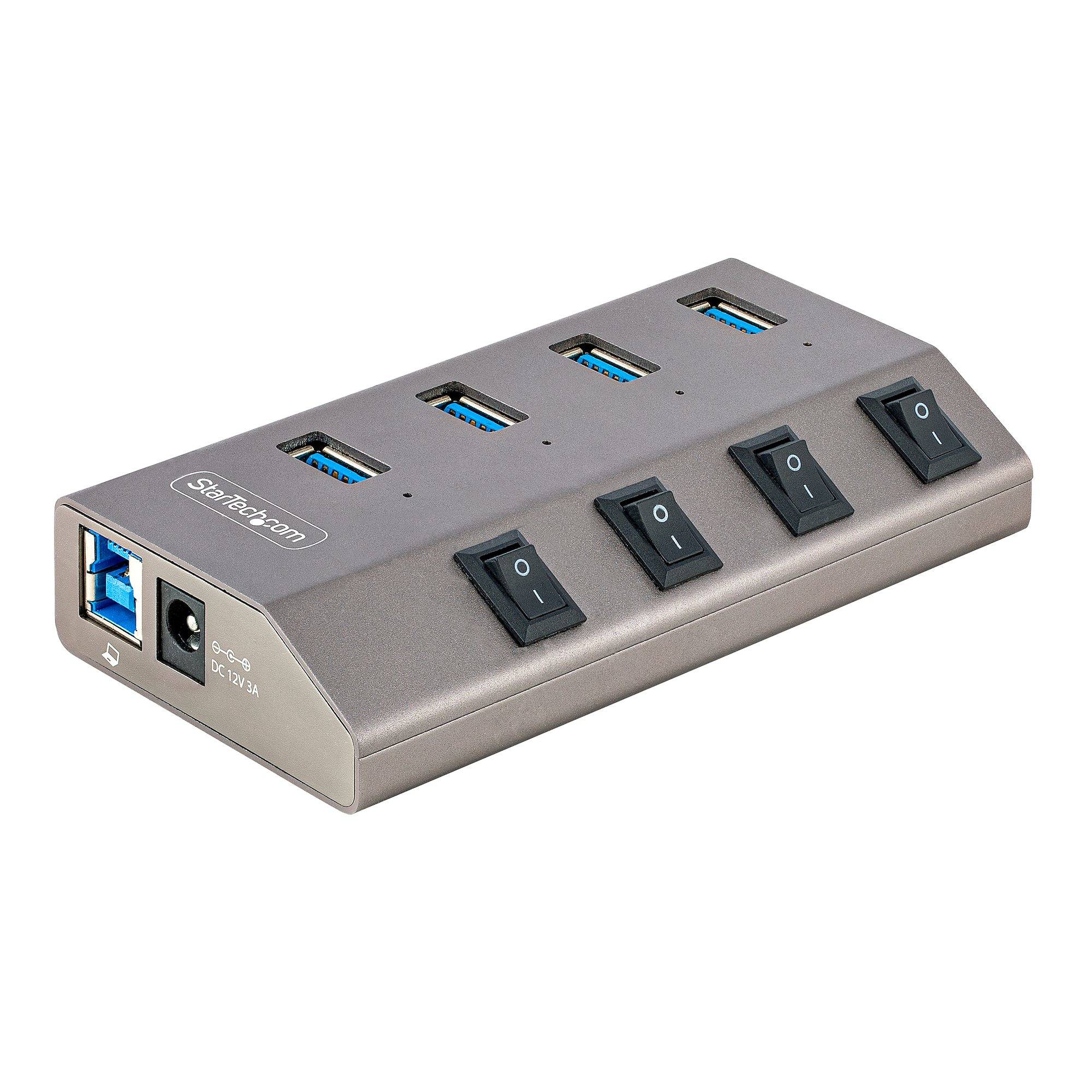 Rca Informatique - Image du produit : 4-PORT SELF-POWERED USB-C HUB WITH INDIVIDUAL ON/OFF SWITCHES