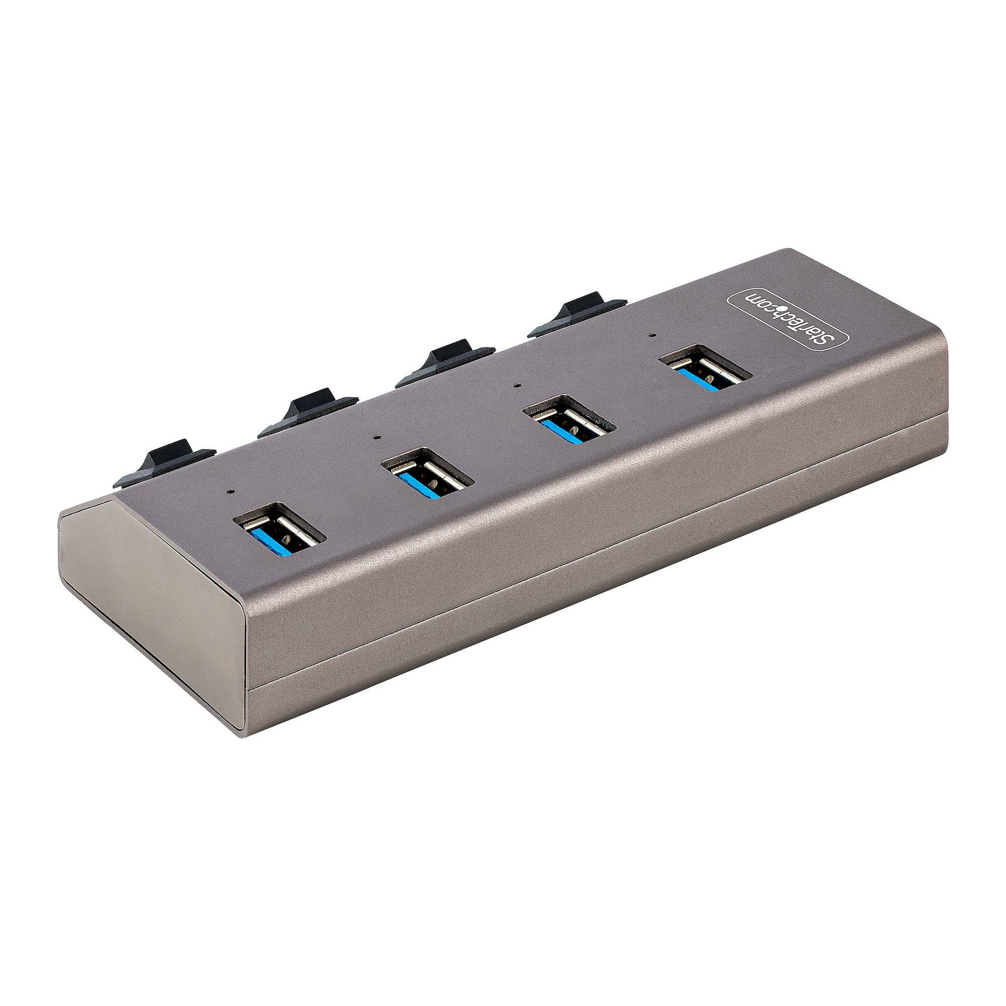 Rca Informatique - image du produit : 4-PORT SELF-POWERED USB-C HUB WITH INDIVIDUAL ON/OFF SWITCHES