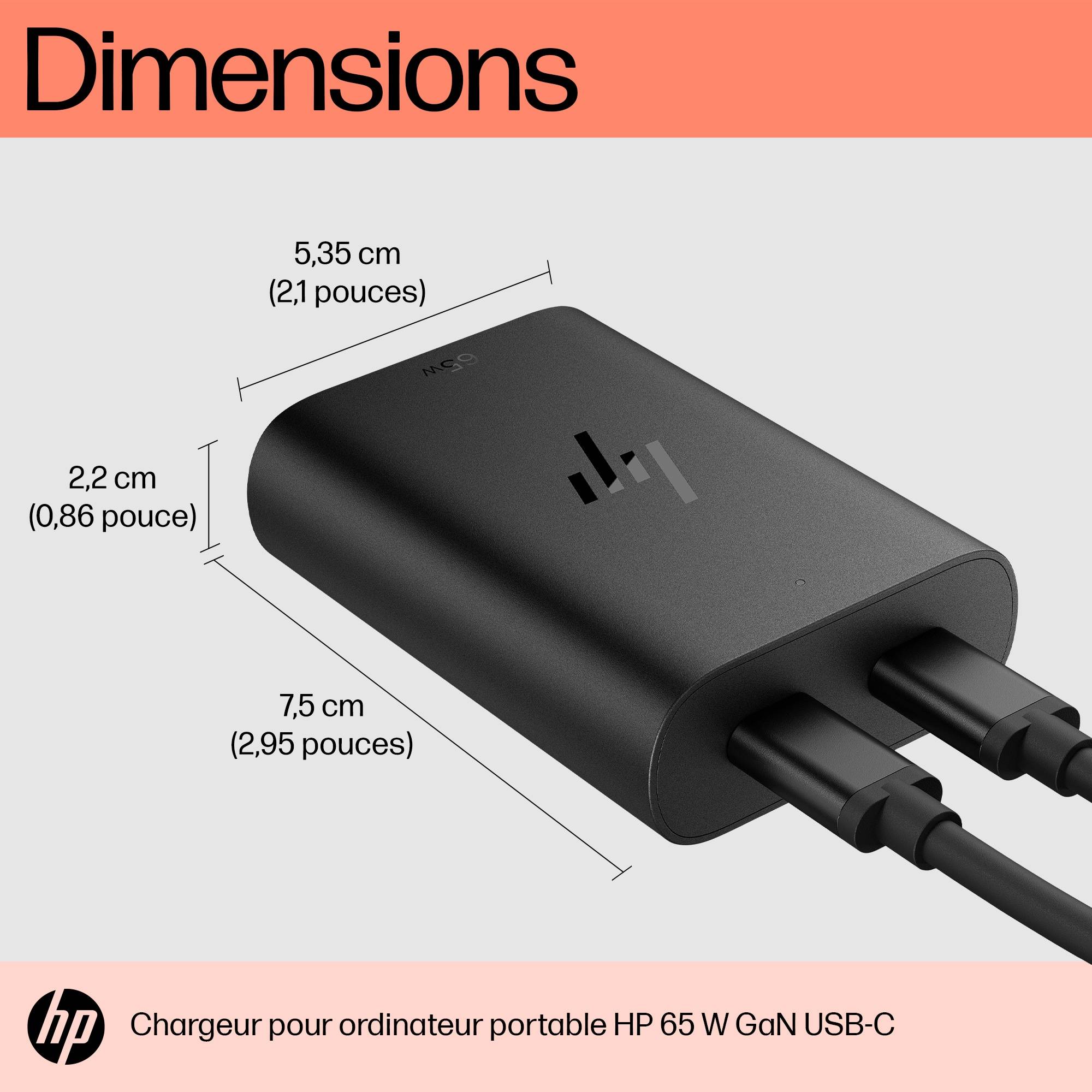 Rca Informatique - image du produit : USB-C 65W GAN LAPTOP CHARGER