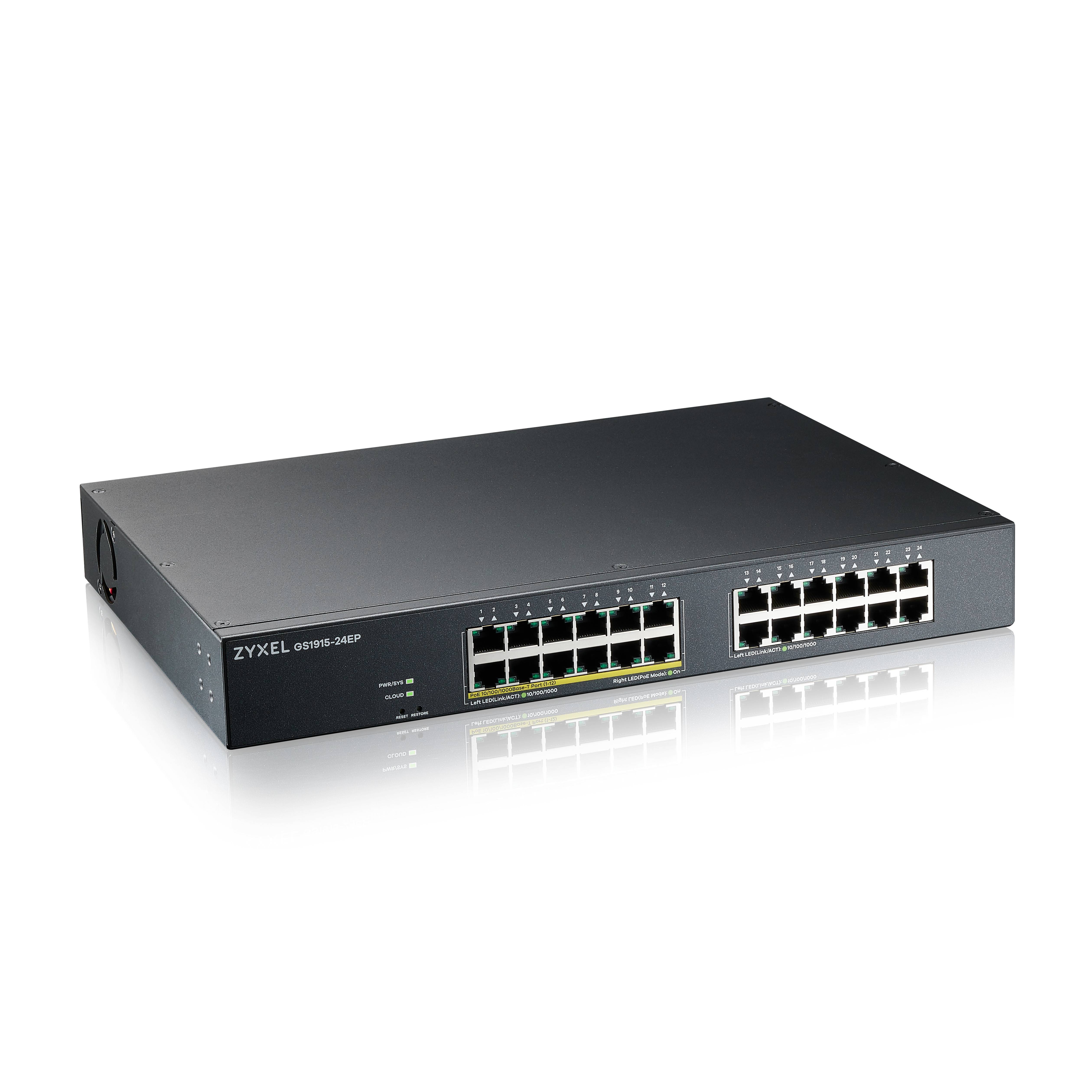 Rca Informatique - Image du produit : GS1915-24EP 24-PORT GBE 12 PORT POE 130 WATT 802.3AT